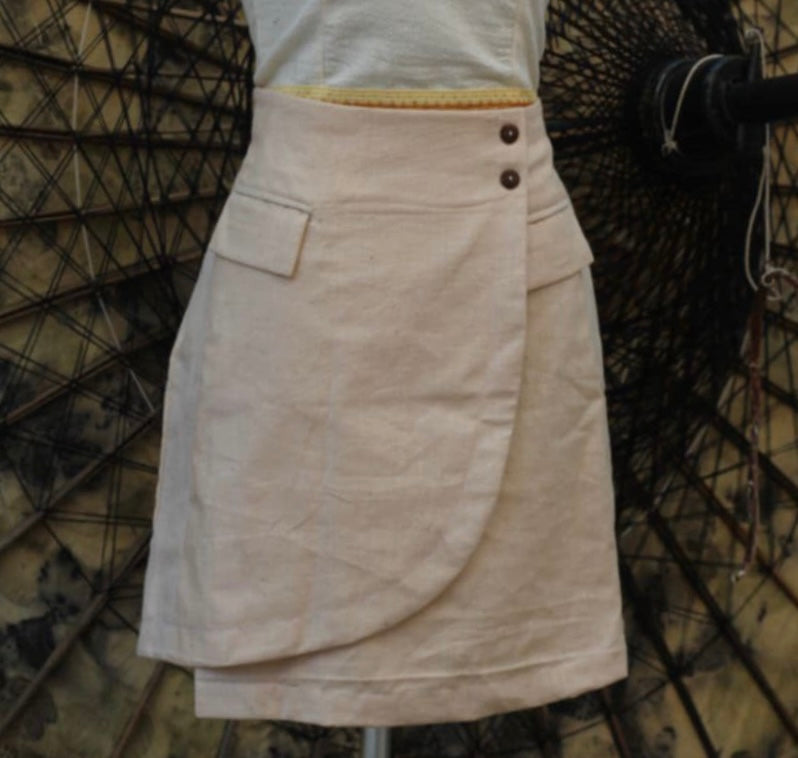 Solid Cotton Short Skirt
