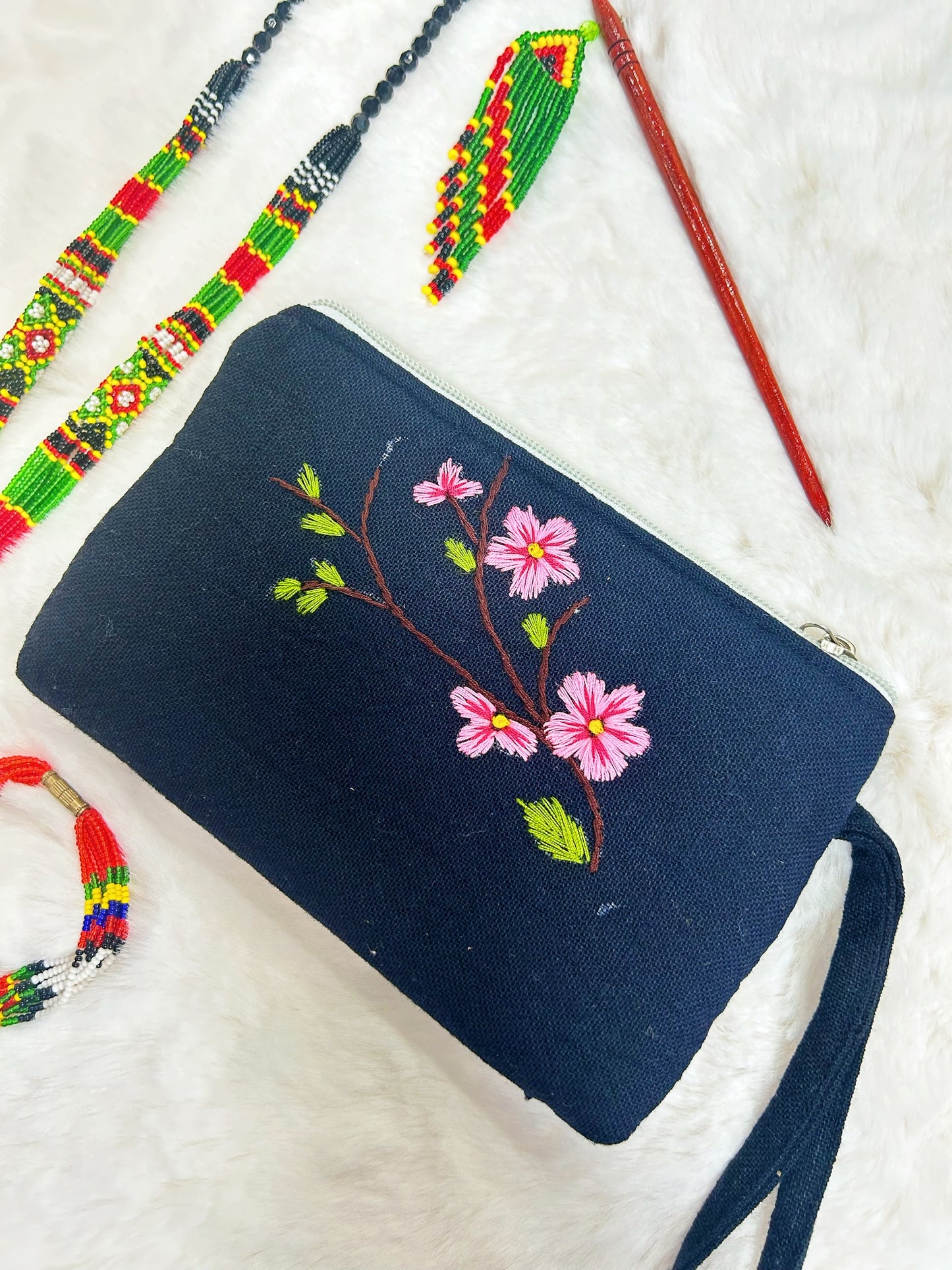 Cherry Handmade Embroidered wallet