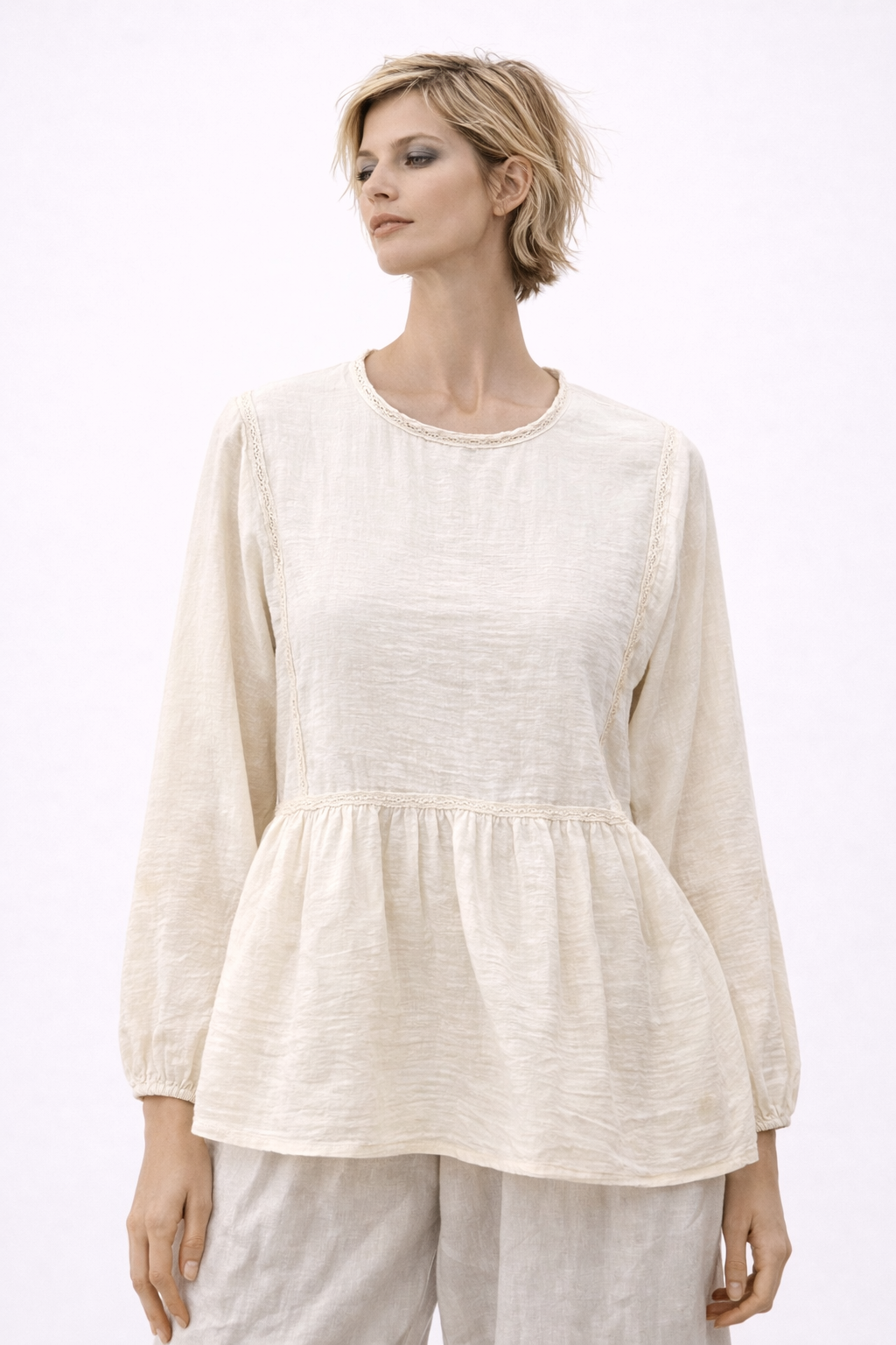 Long Sleeve Cotton Blouse