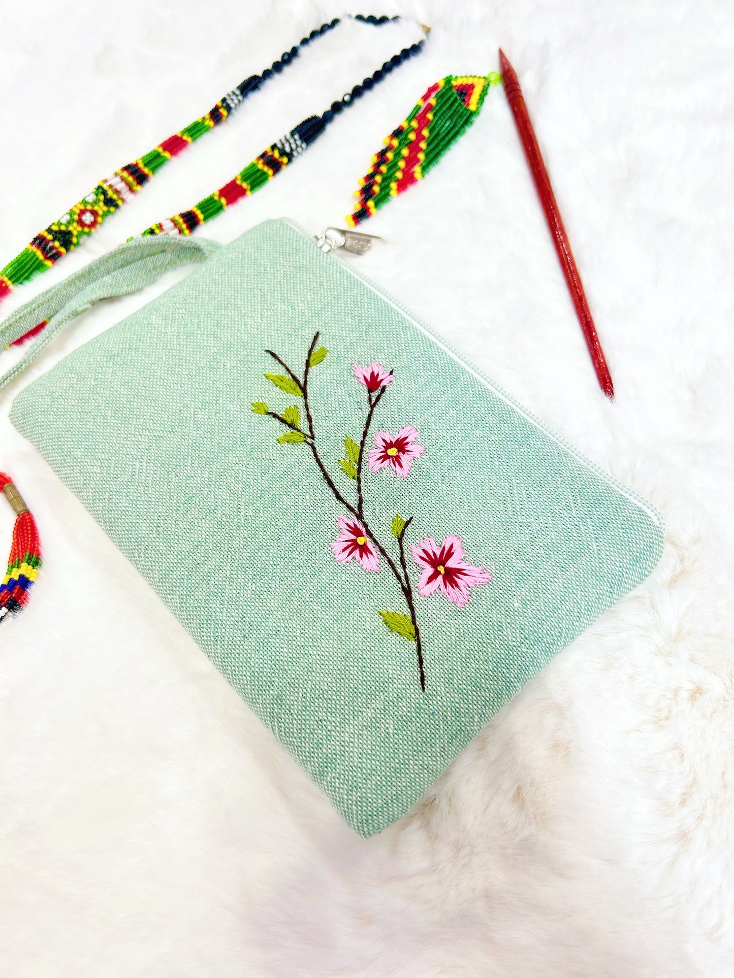 Cherry Handmade Embroidered wallet