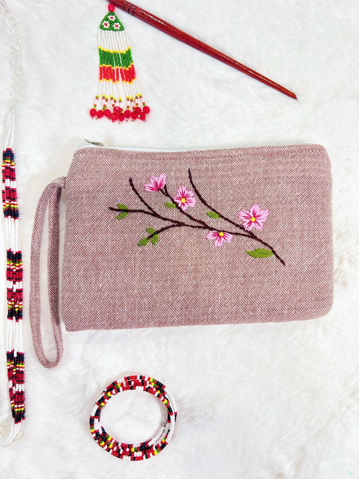 Cherry Handmade Embroidered wallet