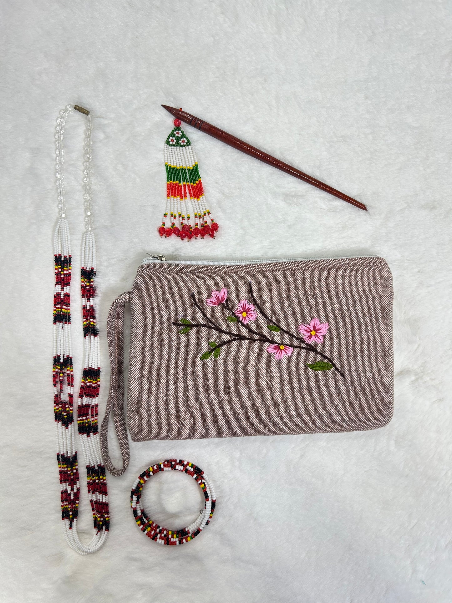Rosy Handmade Embroidered Wallet