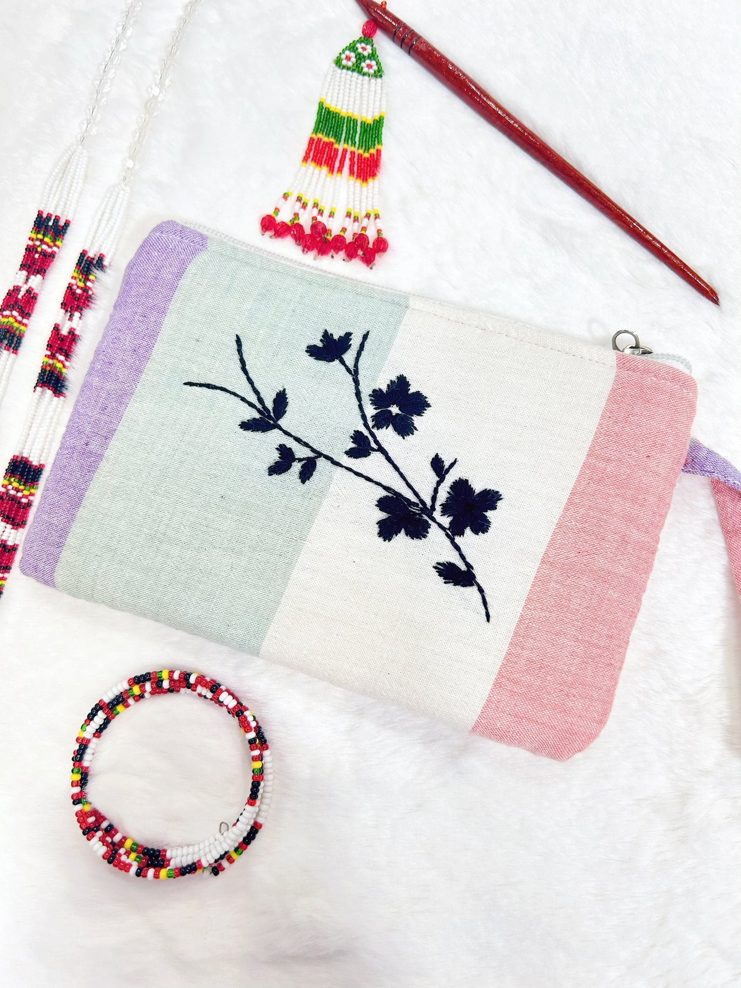 Cherry Handmade Embroidered wallet