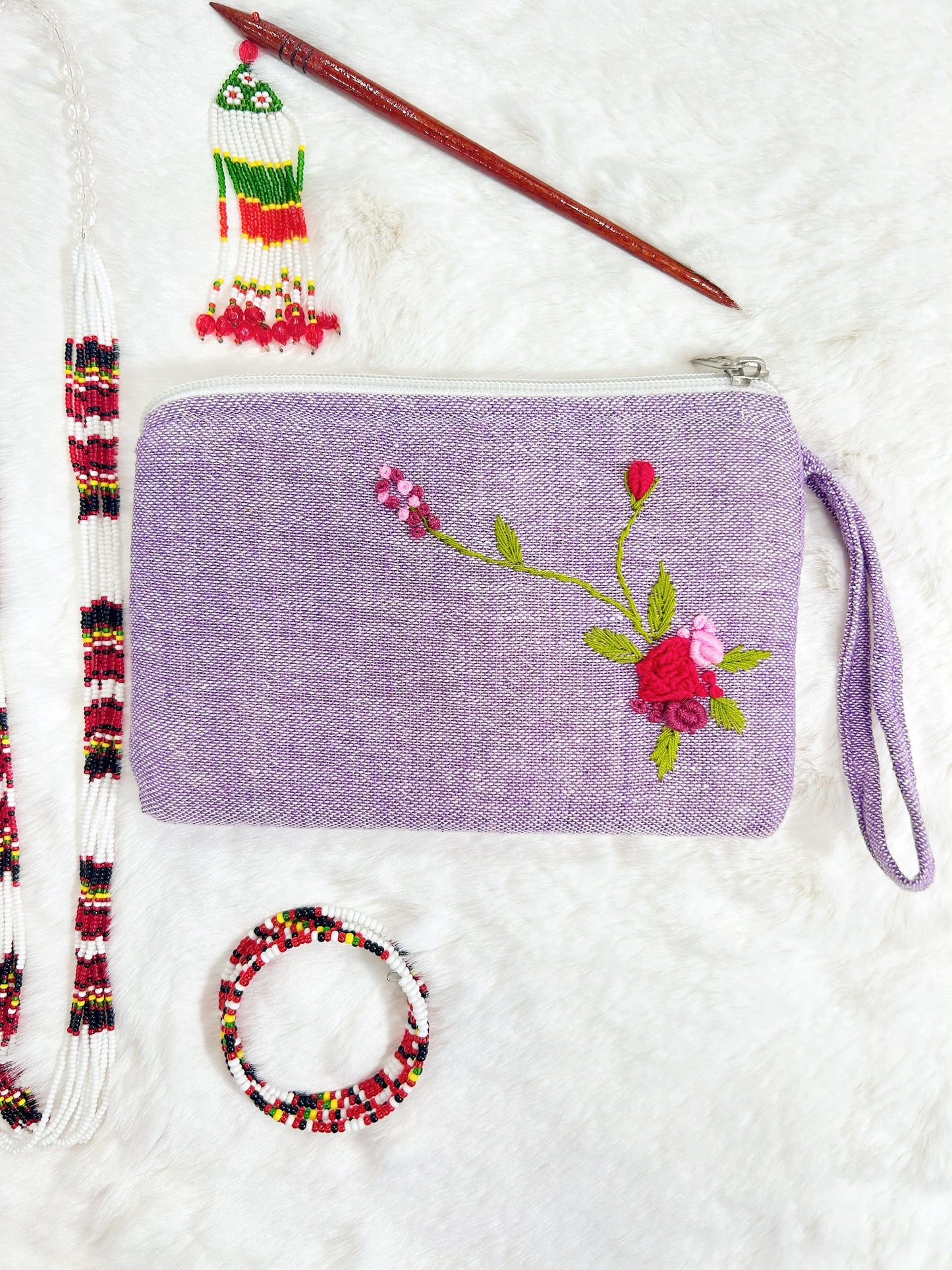 Rosy Handmade Embroidered Wallet