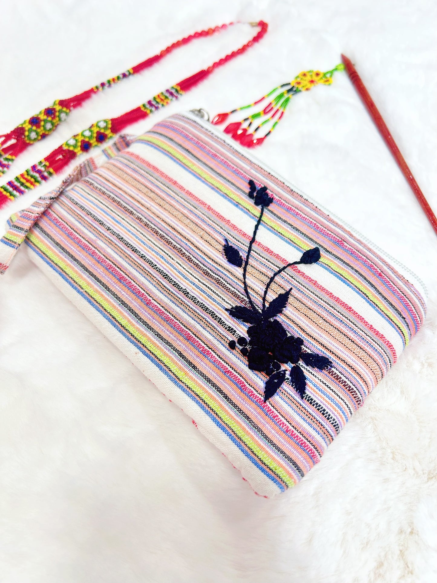 Rosy Handmade Embroidered Wallet