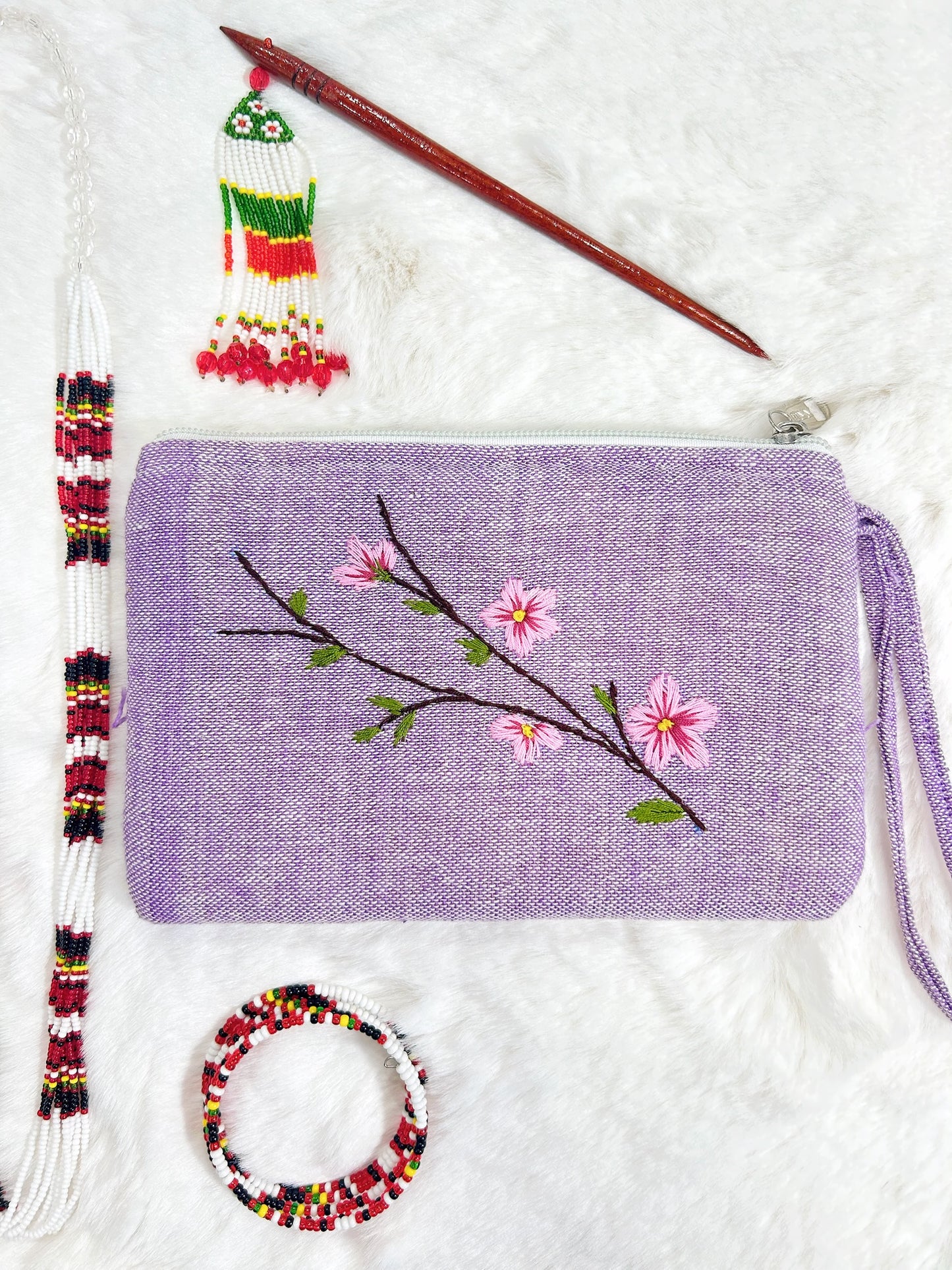 Cherry Handmade Embroidered wallet