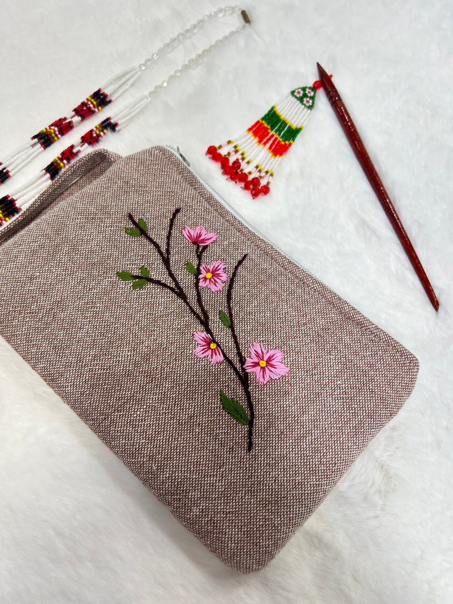 Rosy Handmade Embroidered Wallet