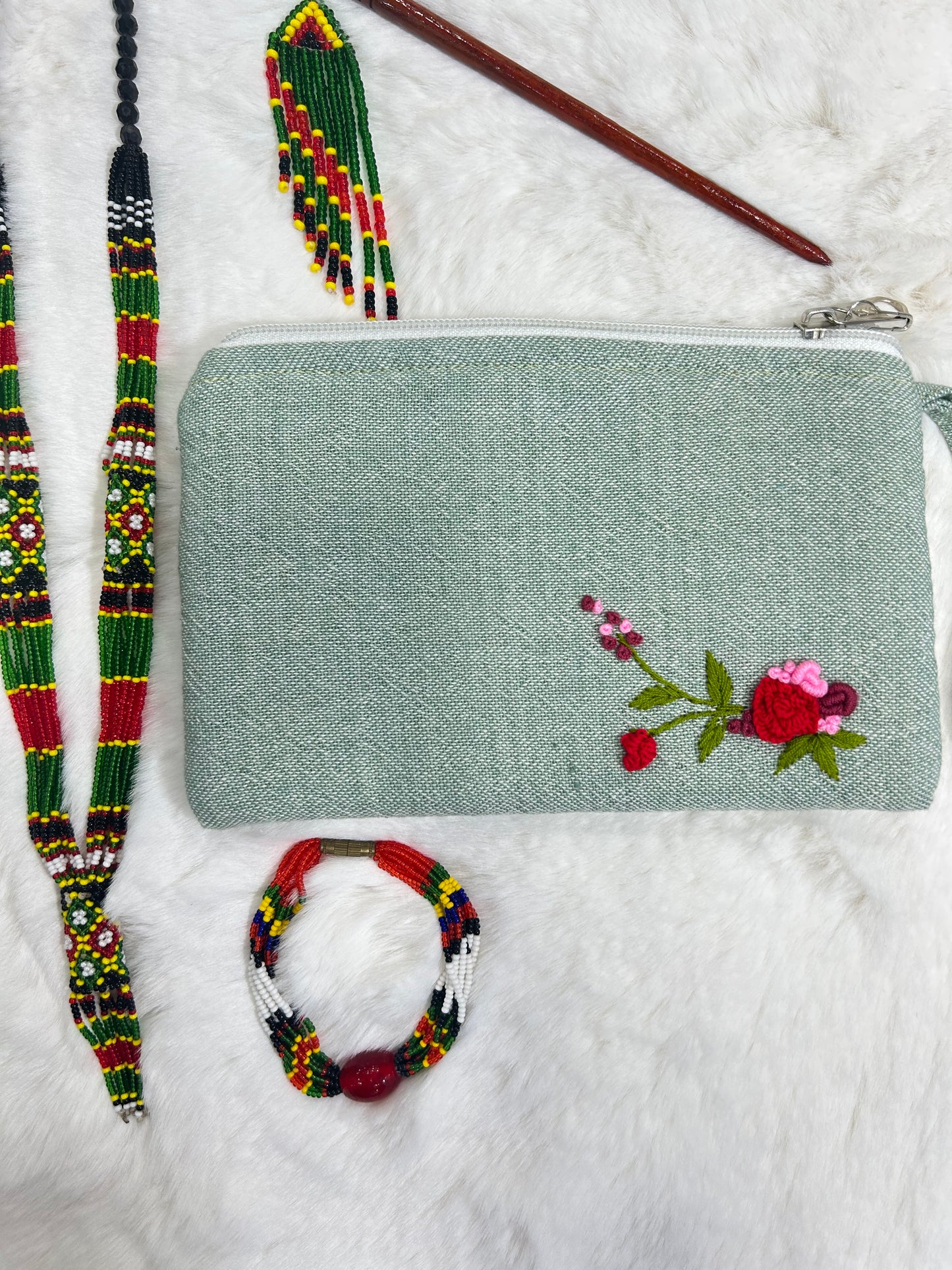 Cherry Handmade Embroidered wallet