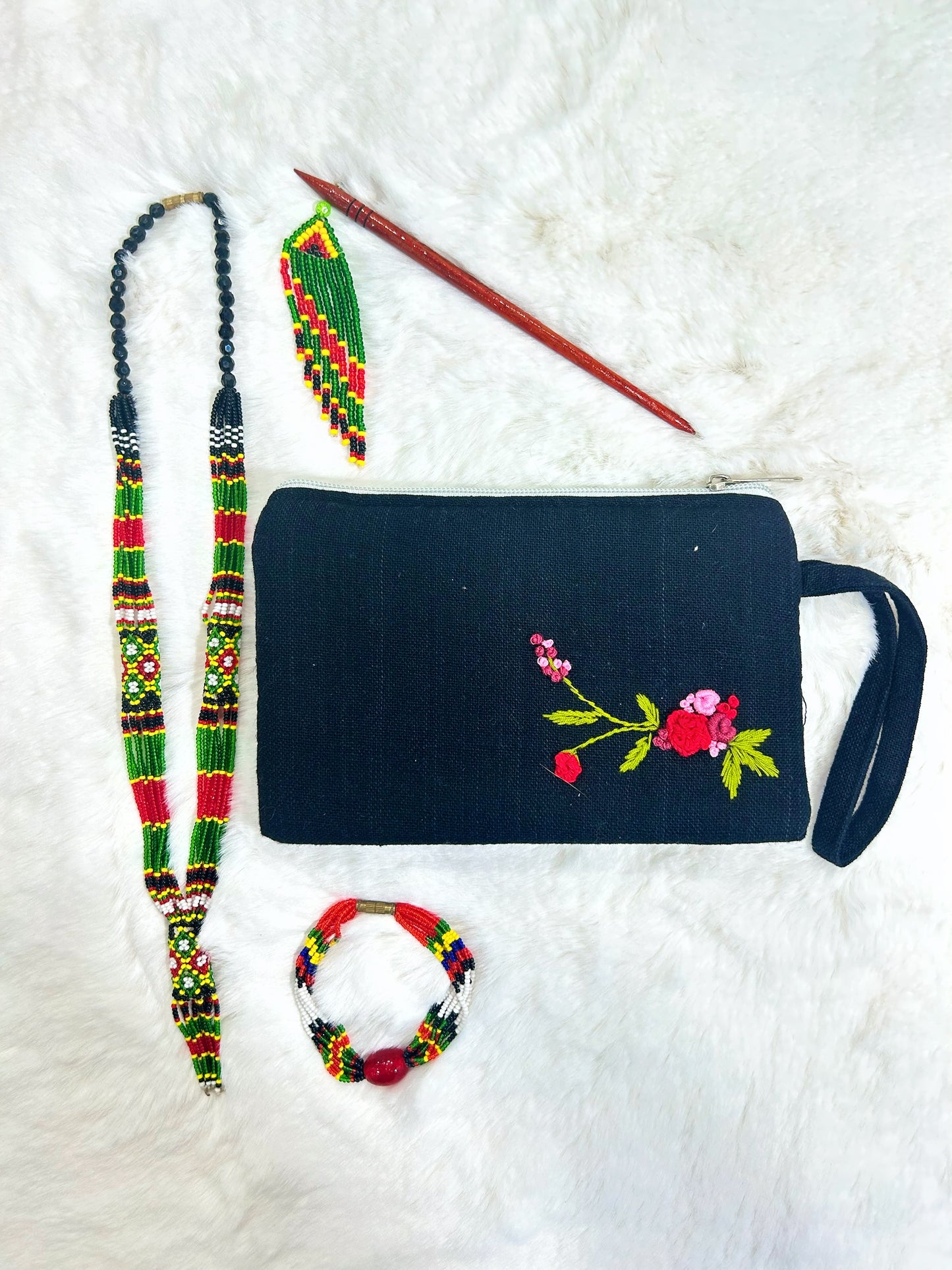 Rosy Handmade Embroidered Wallet