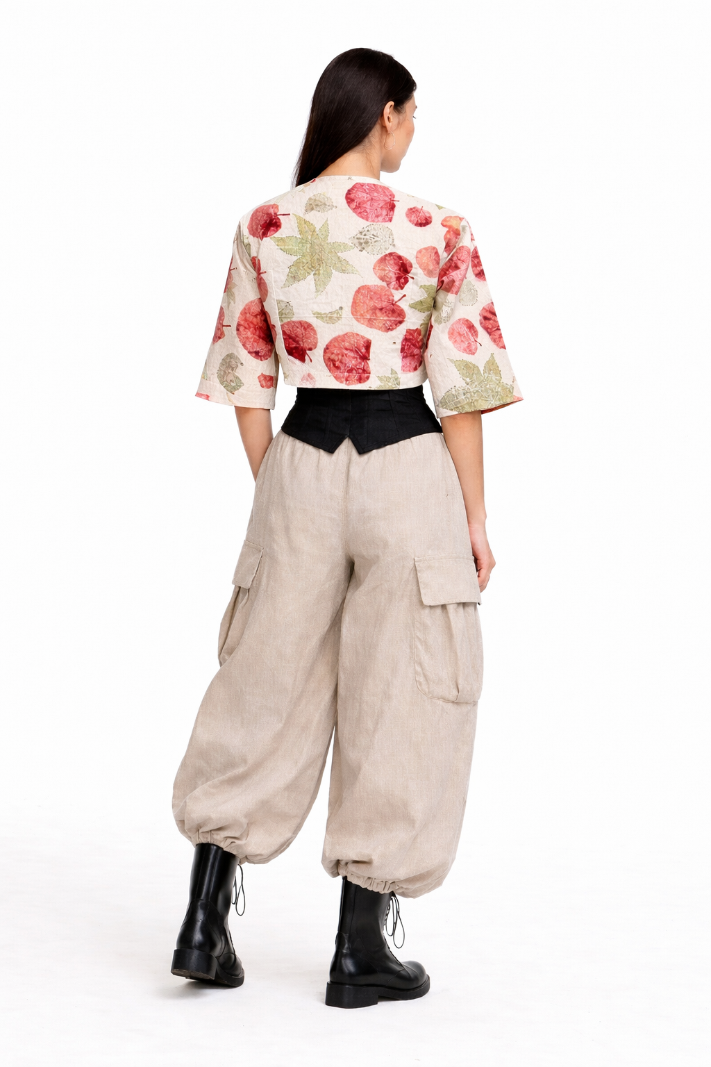 Eco-print Crop Jacket