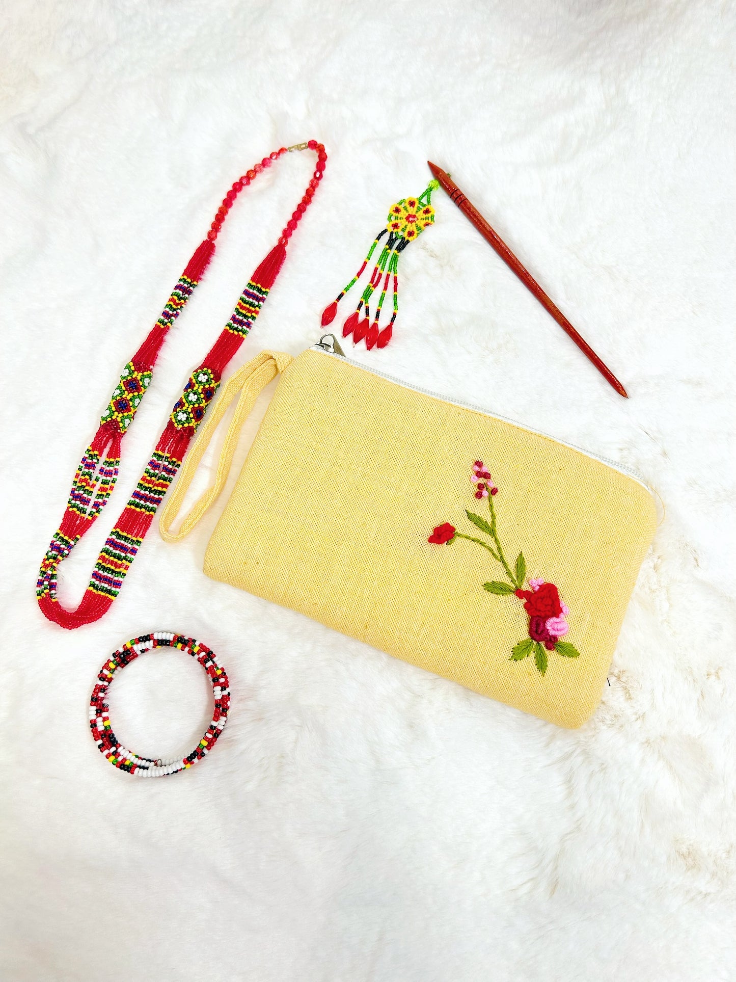 Rosy Handmade Embroidered Wallet