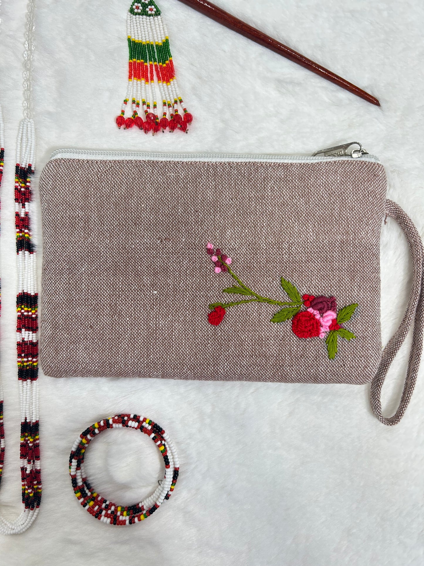 Rosy Handmade Embroidered Wallet