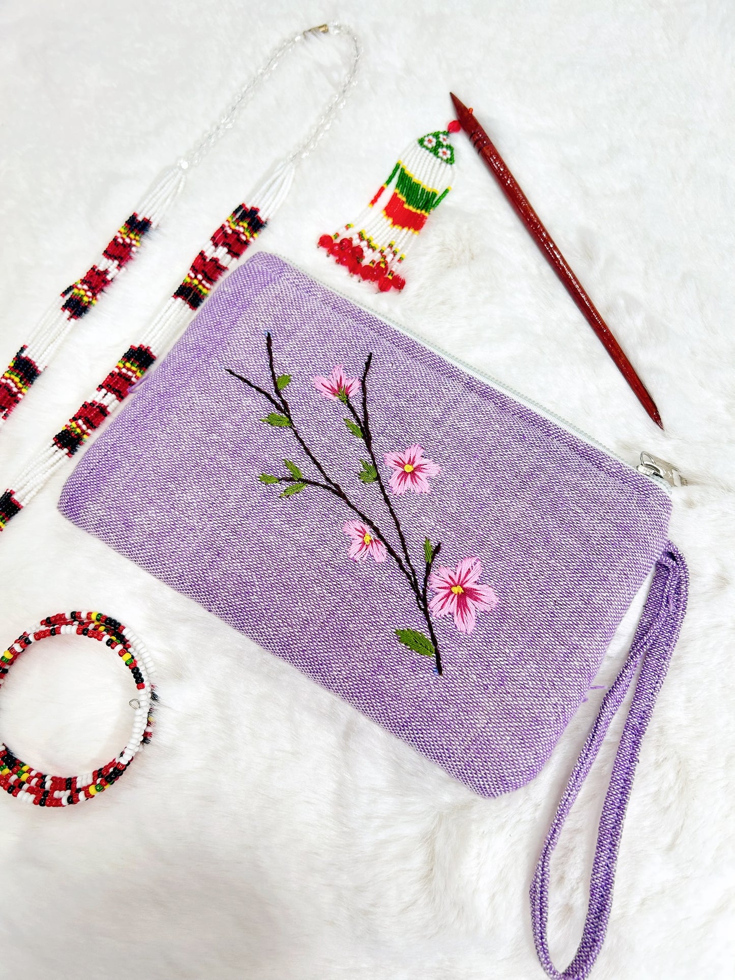 Cherry Handmade Embroidered wallet