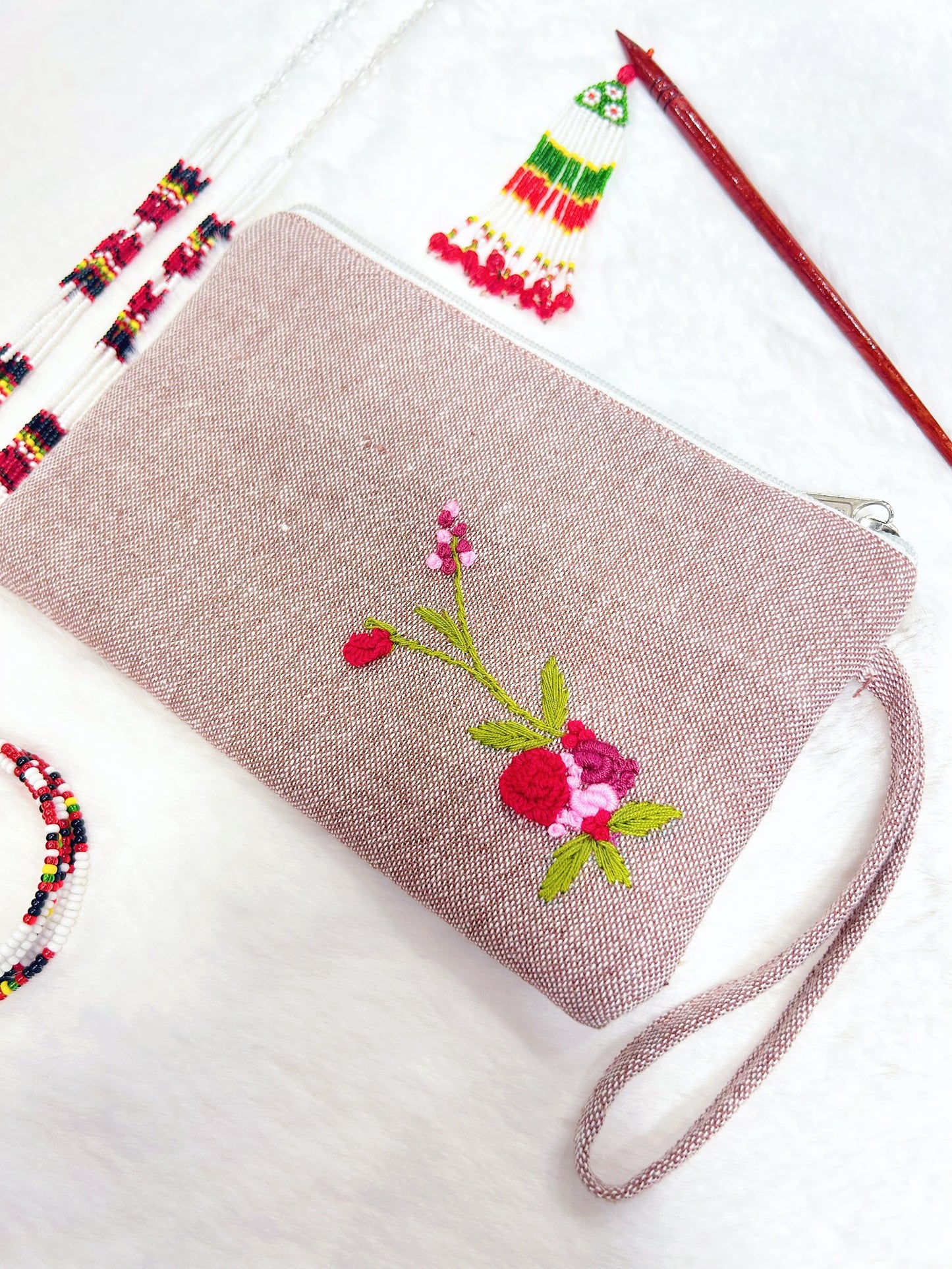 Rosy Handmade Embroidered Wallet