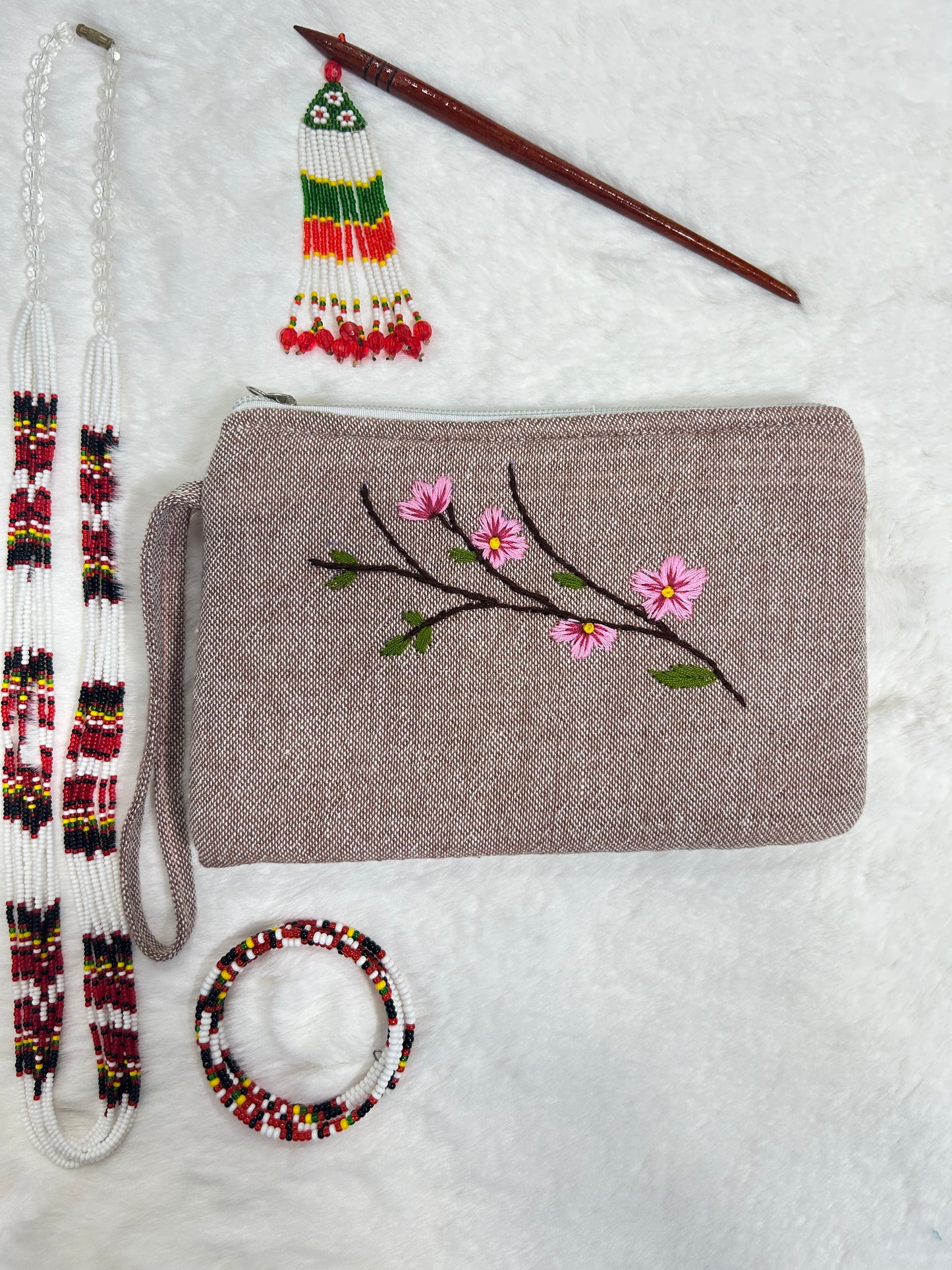 Rosy Handmade Embroidered Wallet
