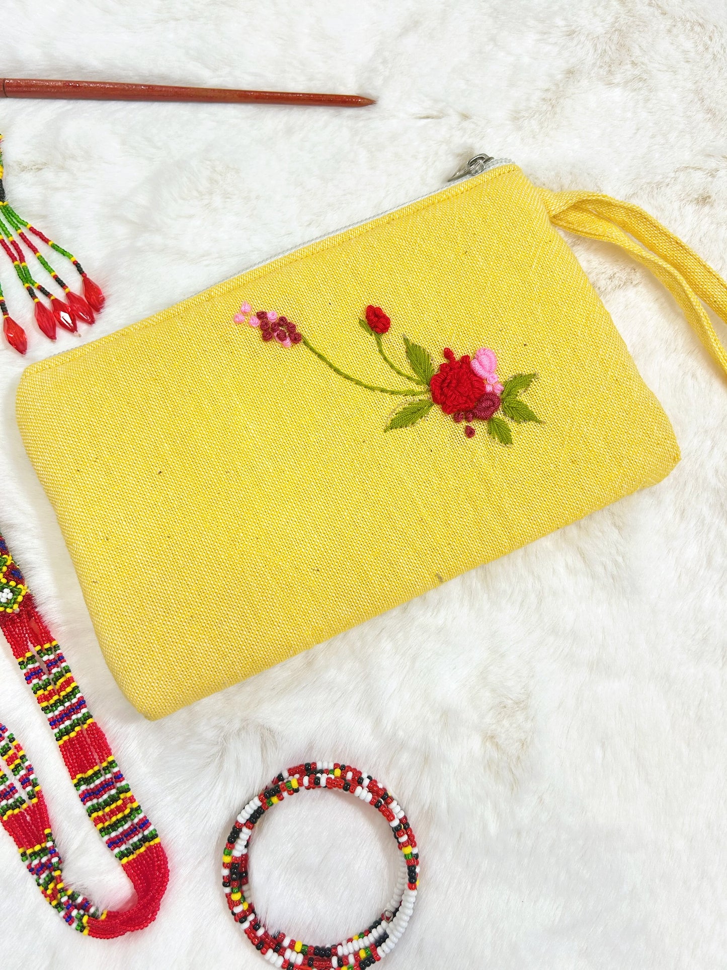 Rosy Handmade Embroidered Wallet
