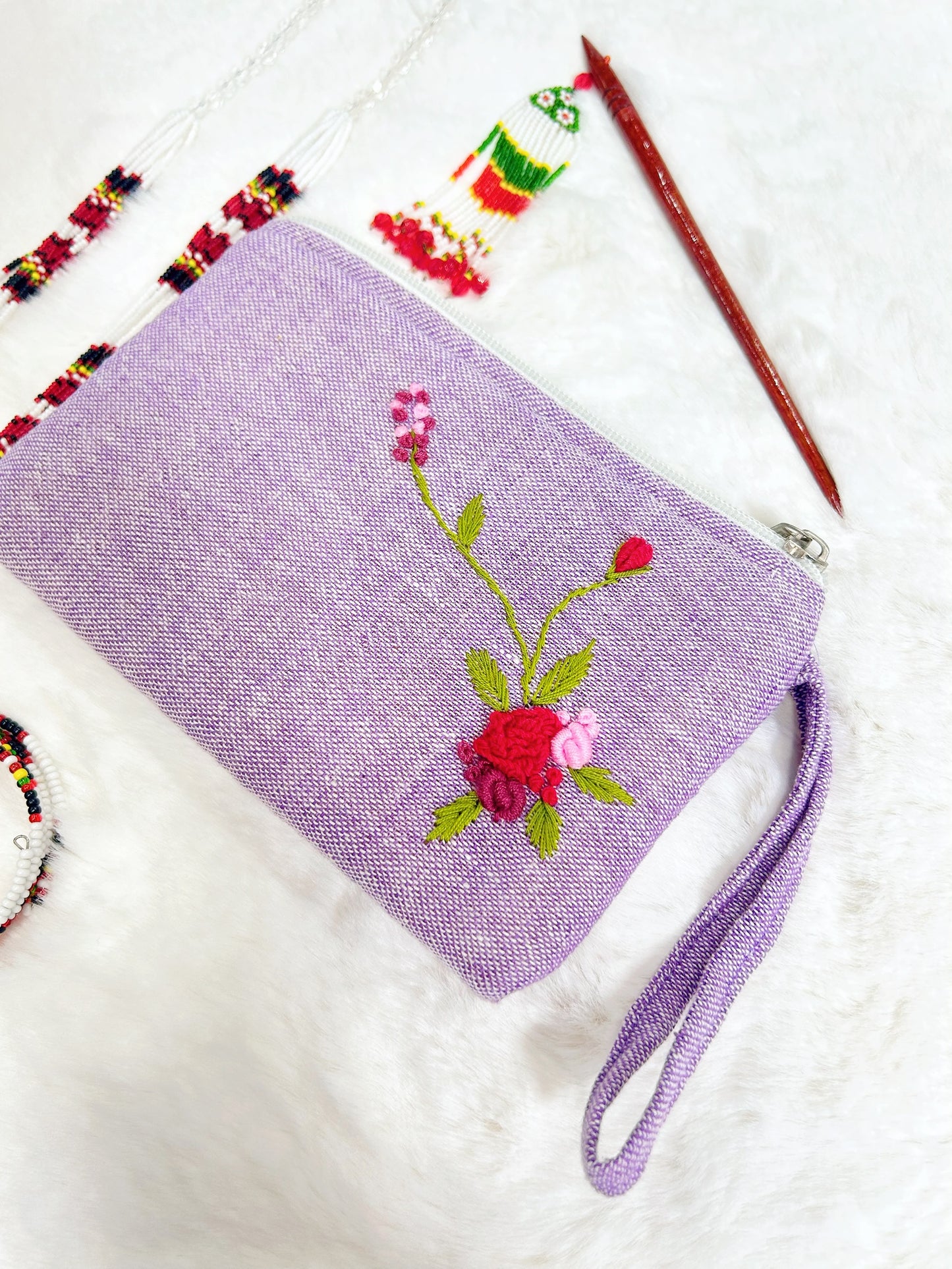 Rosy Handmade Embroidered Wallet