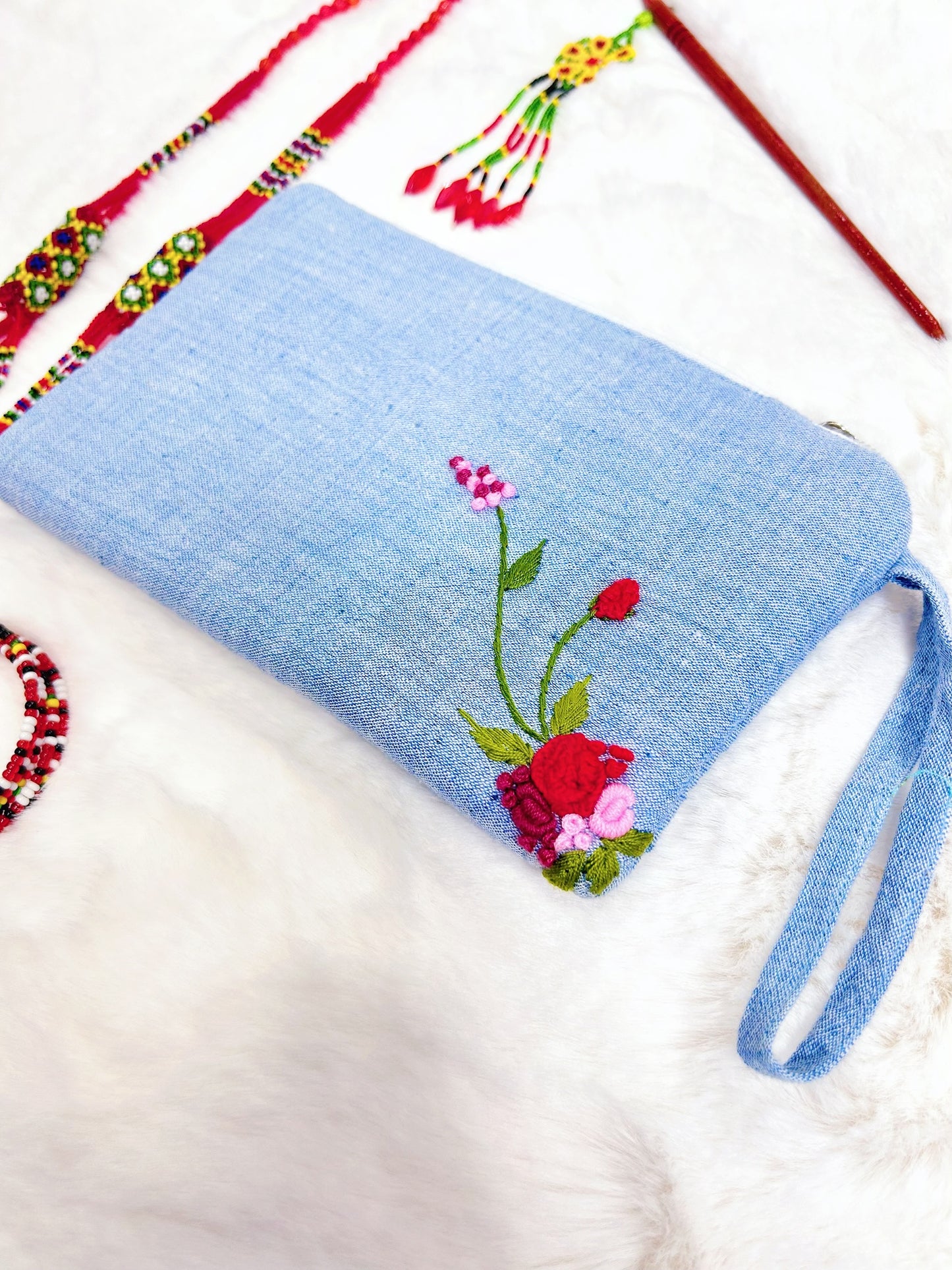 Rosy Handmade Embroidered Wallet