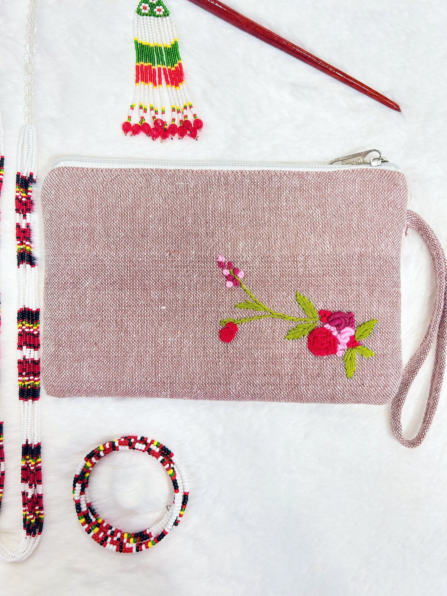 Rosy Handmade Embroidered Wallet