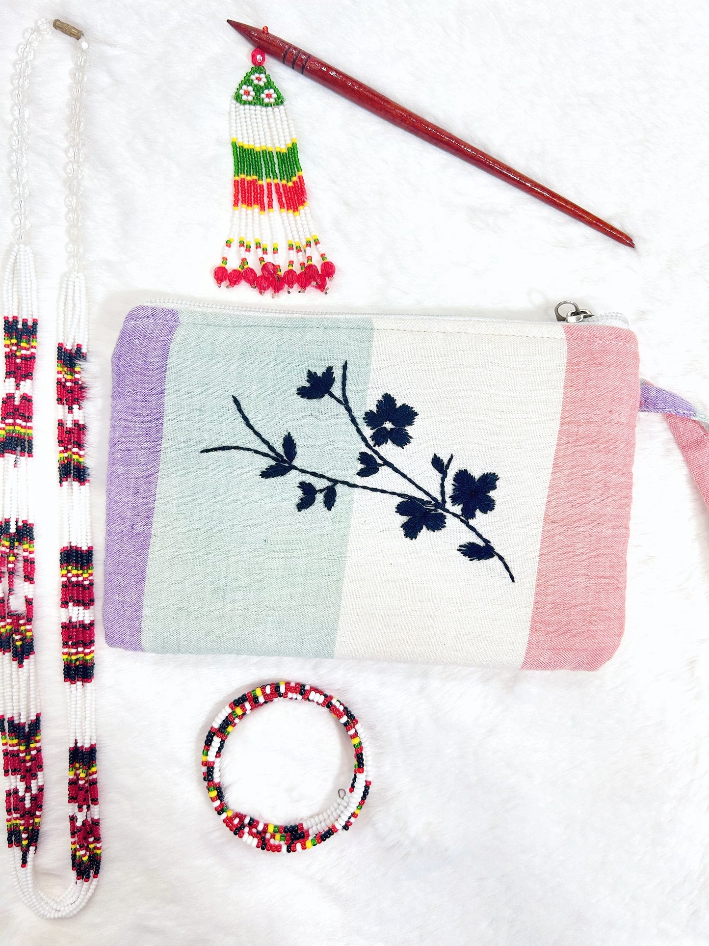 Cherry Handmade Embroidered wallet