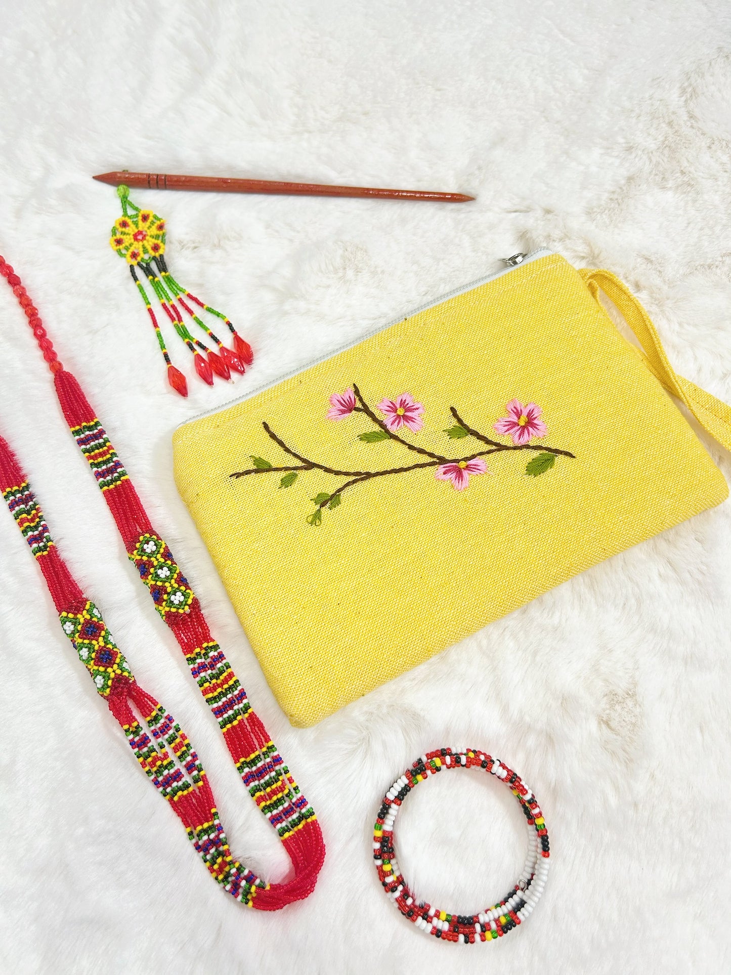 Cherry Handmade Embroidered wallet