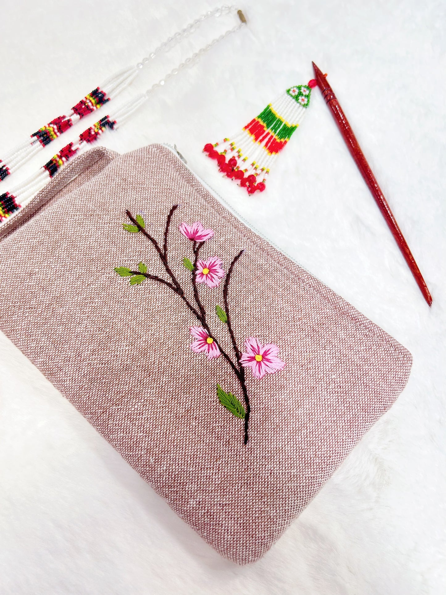 Cherry Handmade Embroidered wallet