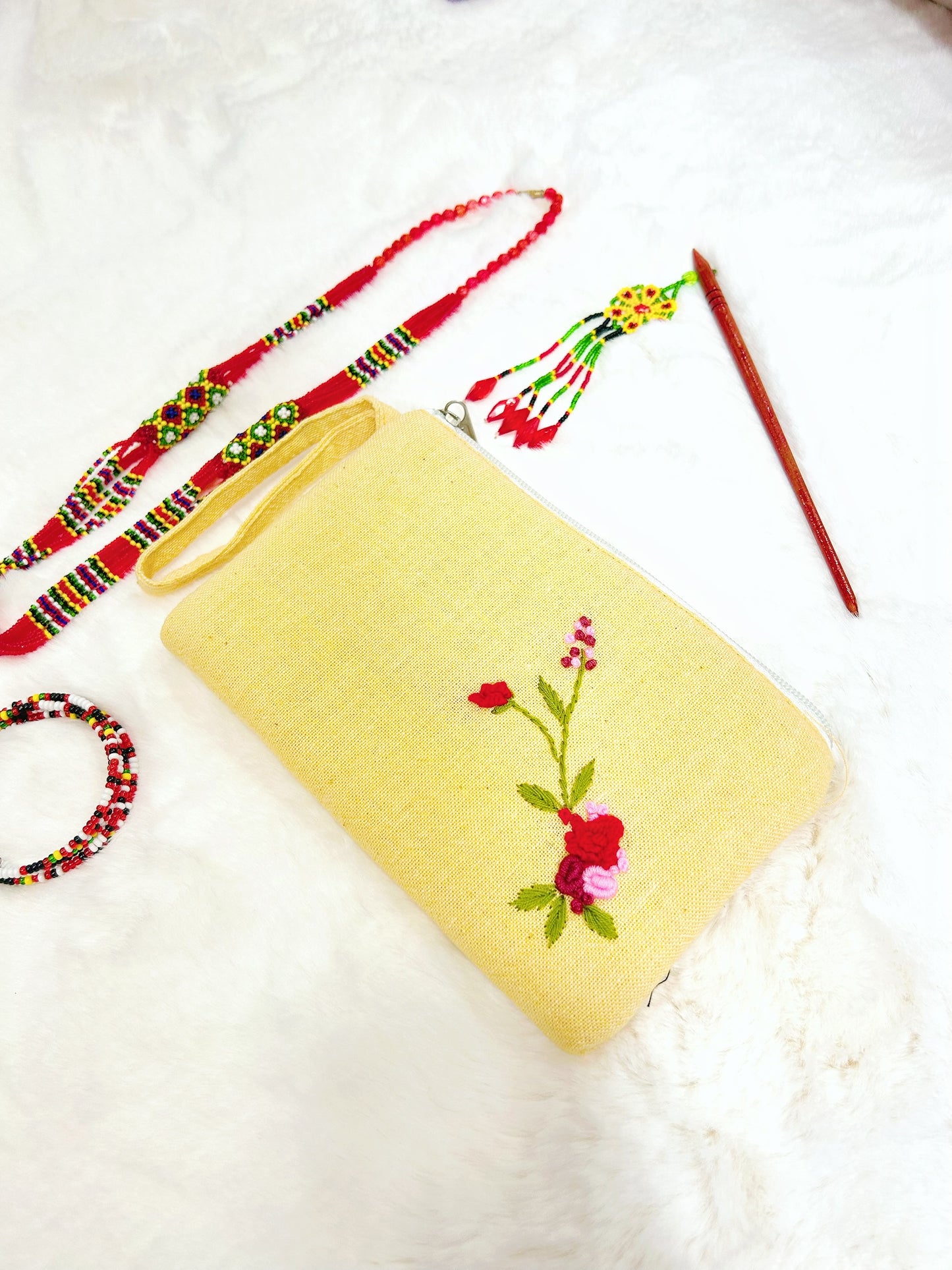 Rosy Handmade Embroidered Wallet
