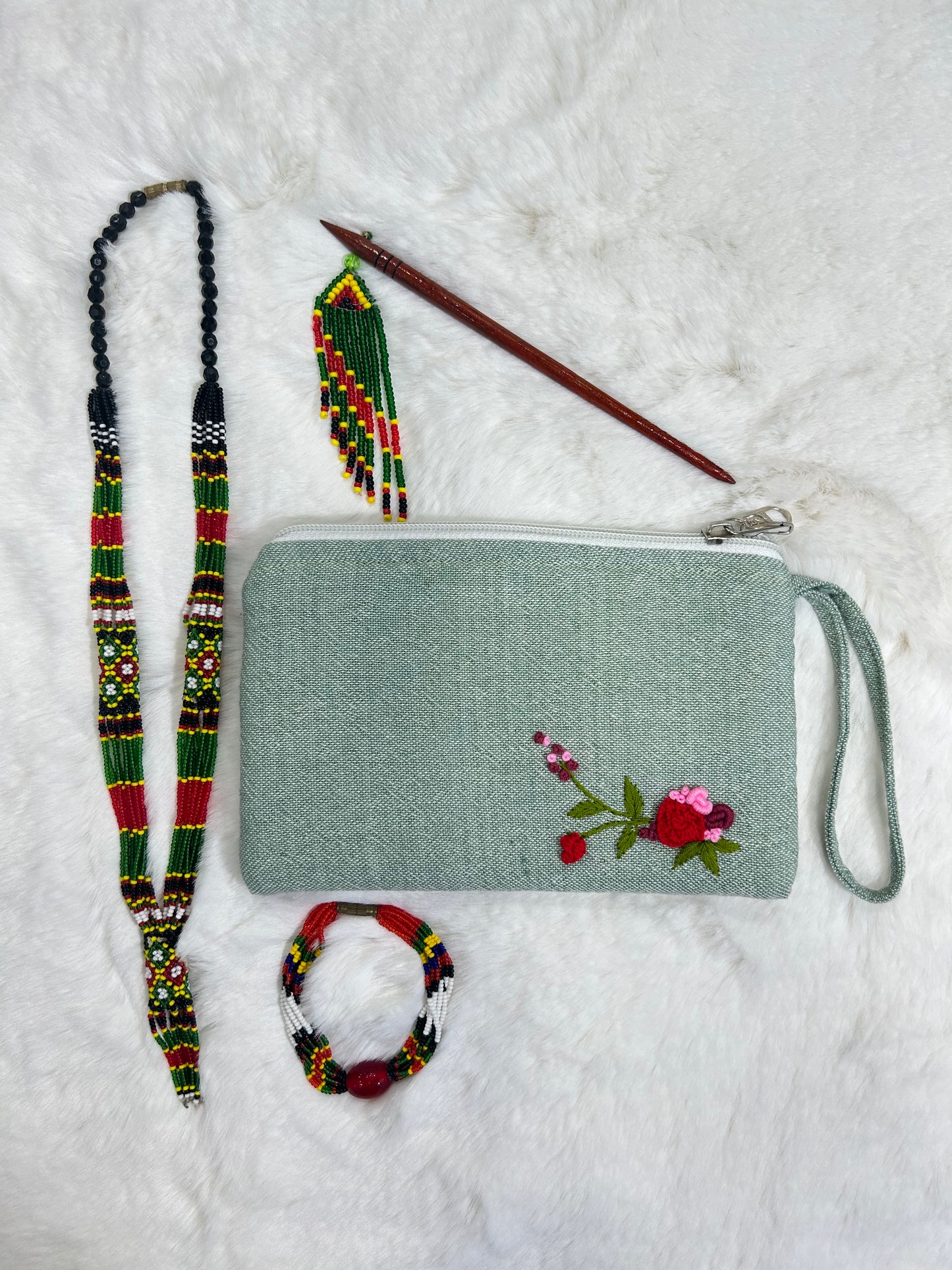 Cherry Handmade Embroidered wallet