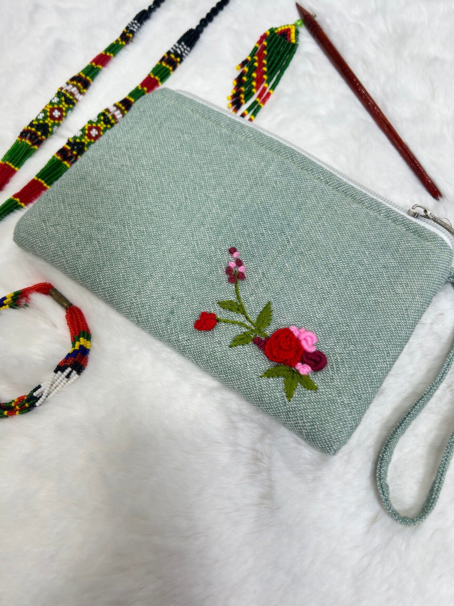 Cherry Handmade Embroidered wallet