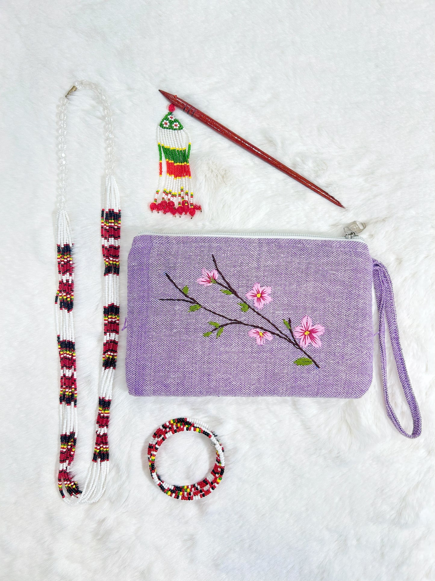 Cherry Handmade Embroidered wallet