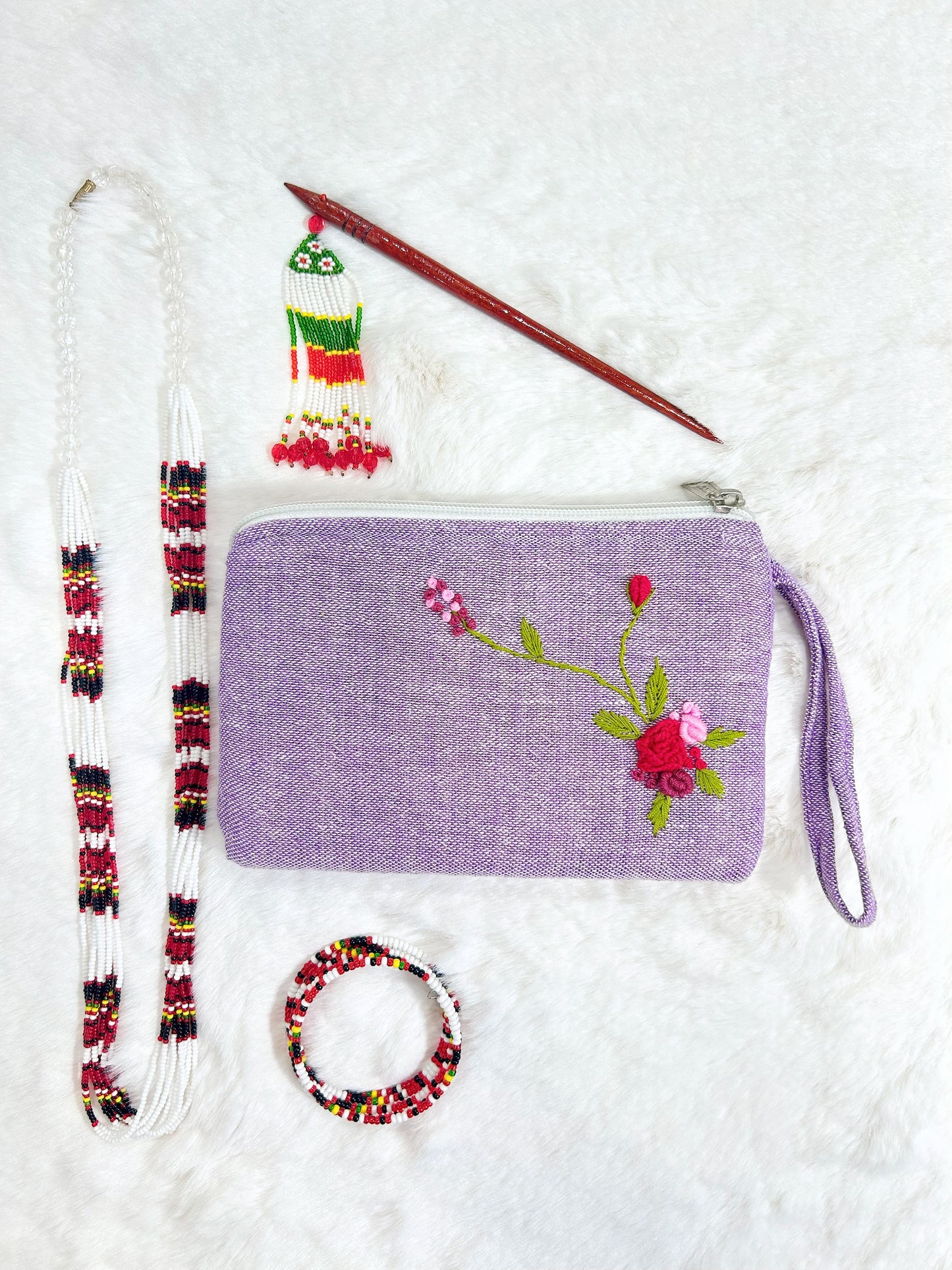 Rosy Handmade Embroidered Wallet