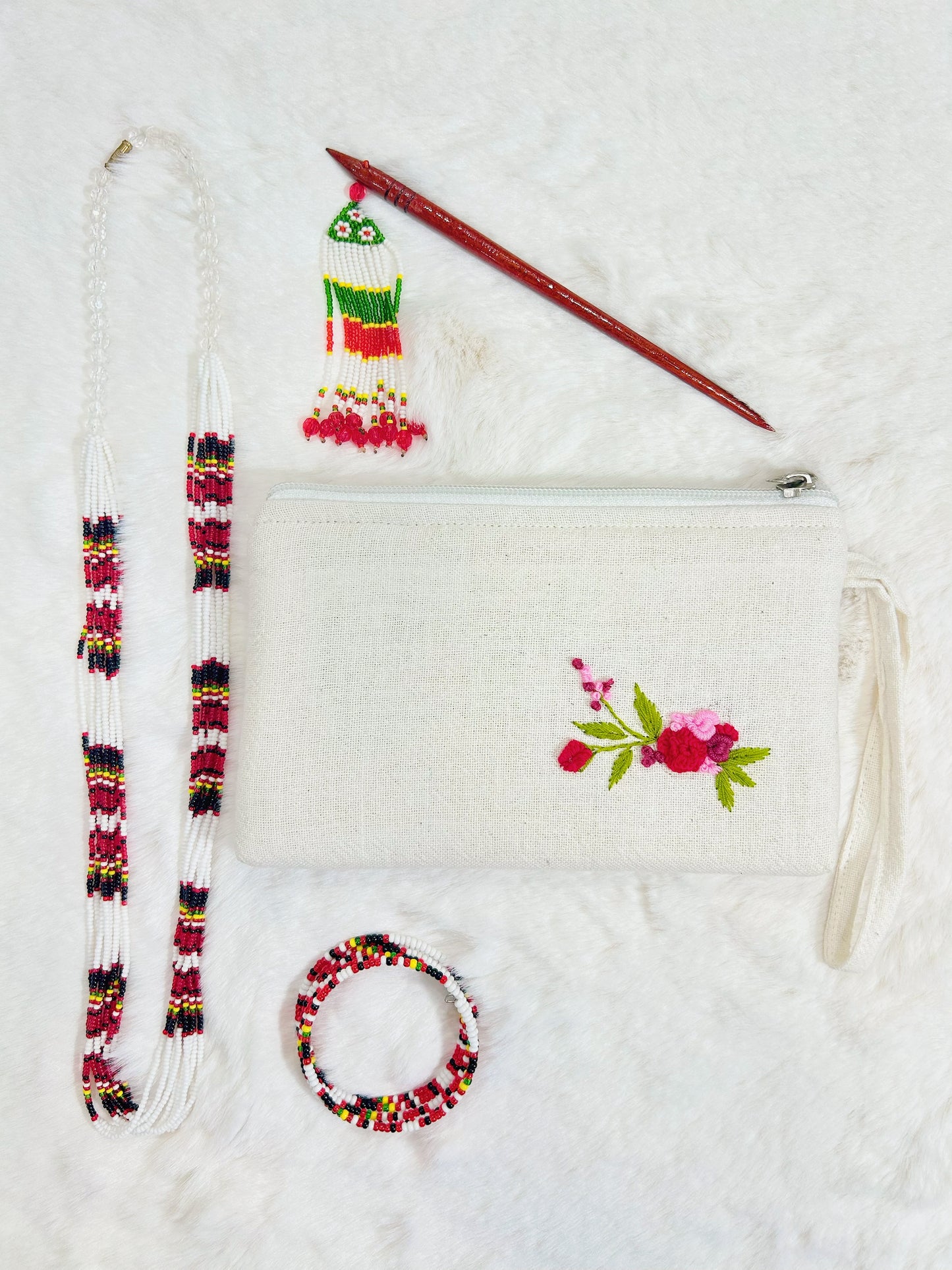 Rosy Handmade Embroidered Wallet