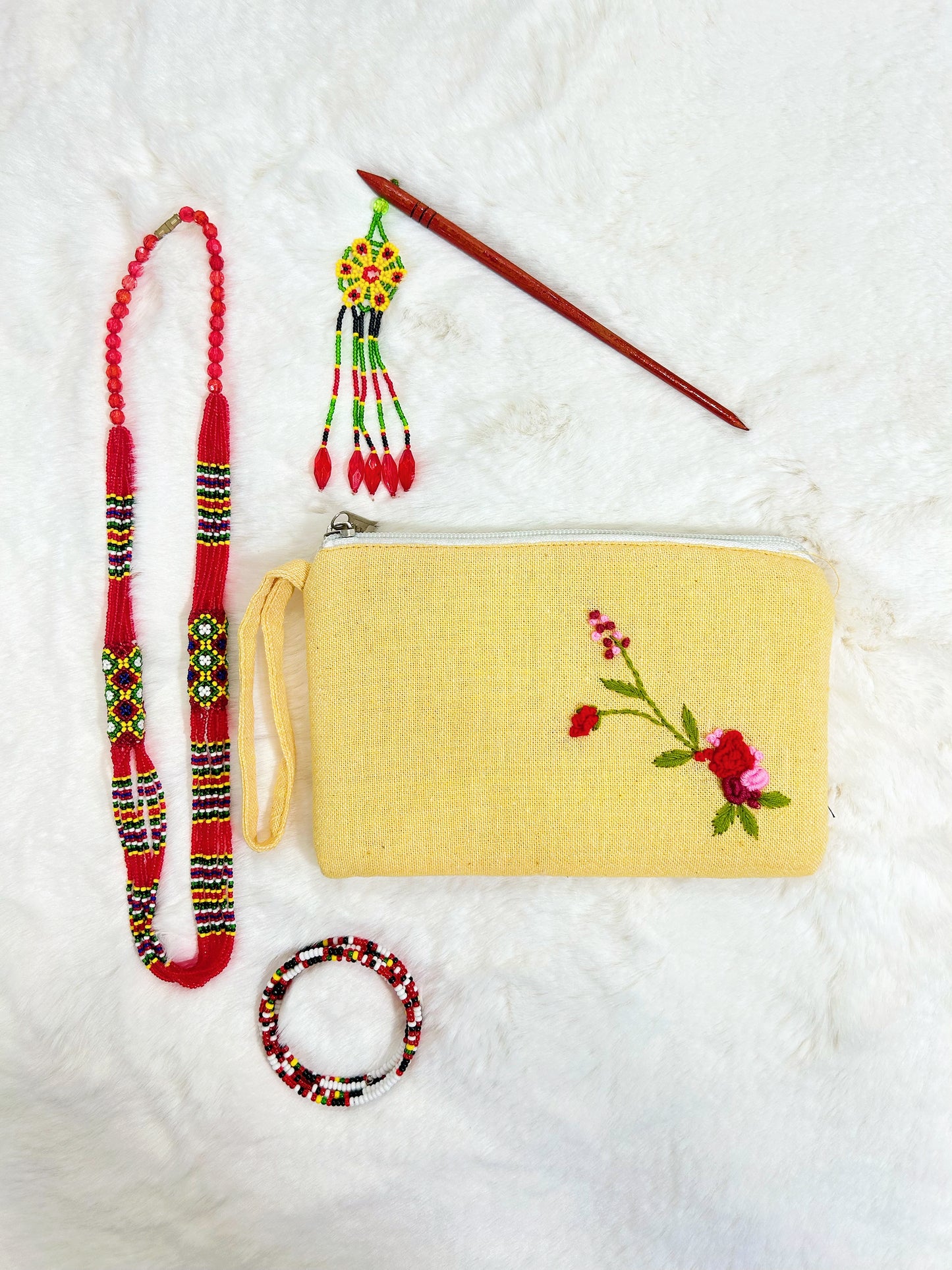 Rosy Handmade Embroidered Wallet