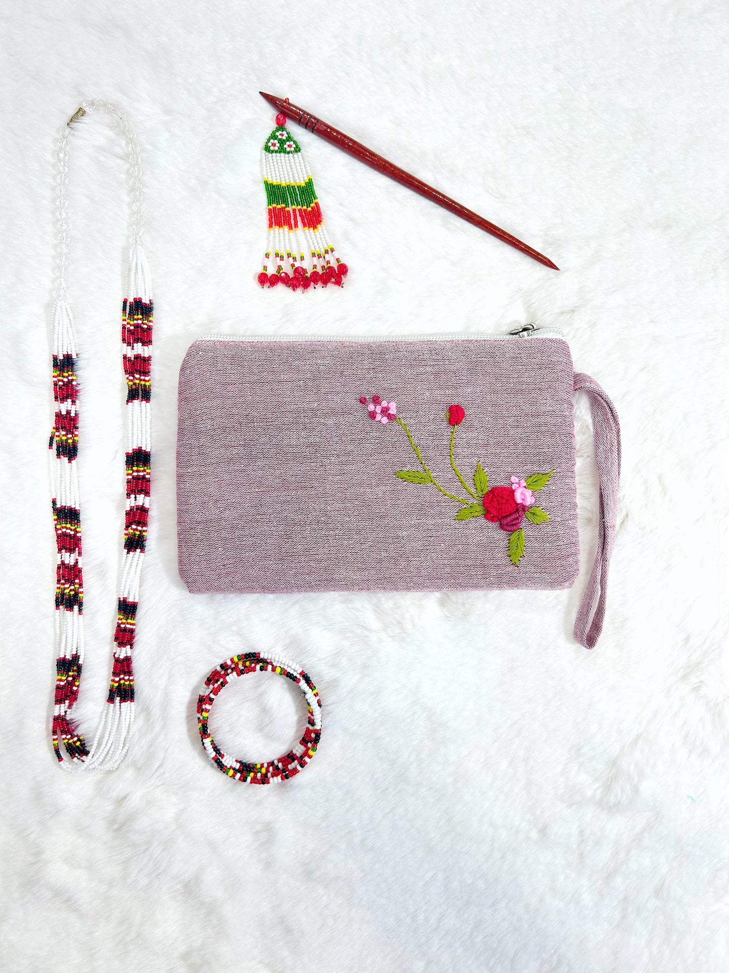 Rosy Handmade Embroidered Wallet