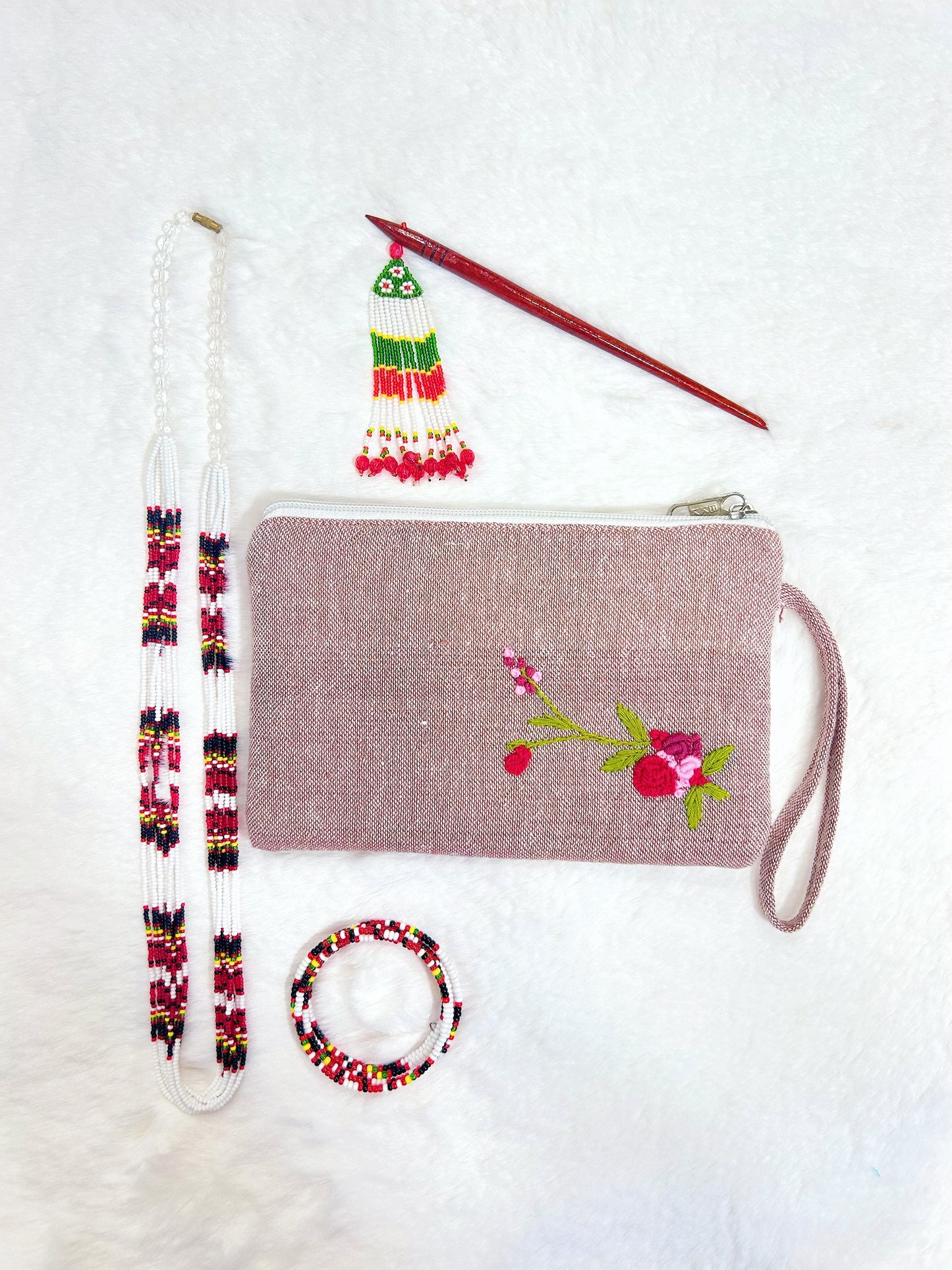 Rosy Handmade Embroidered Wallet
