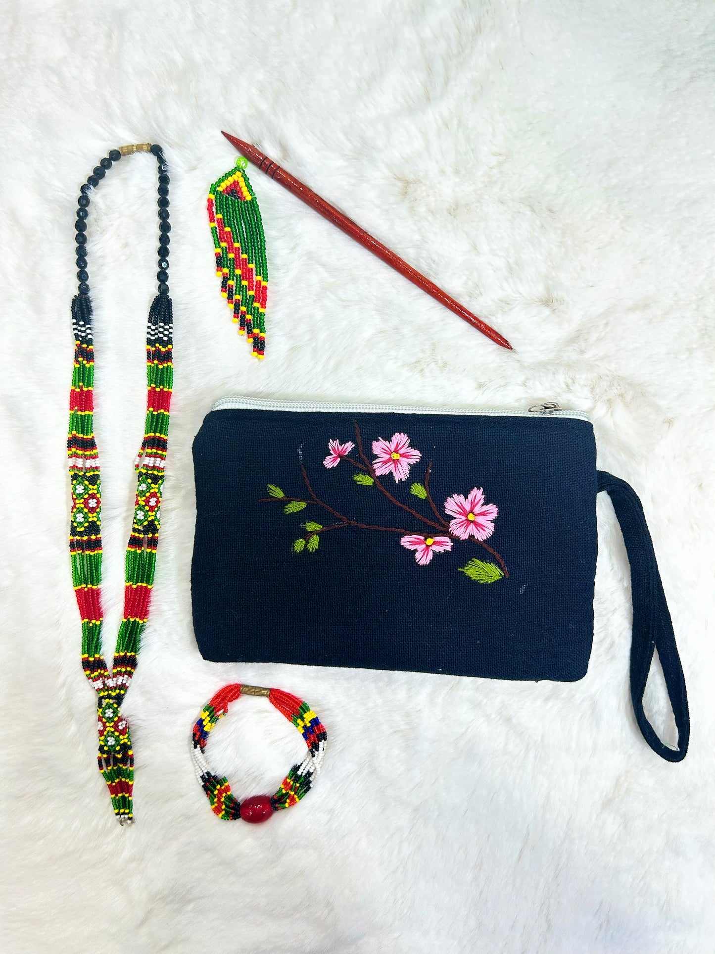 Cherry Handmade Embroidered wallet