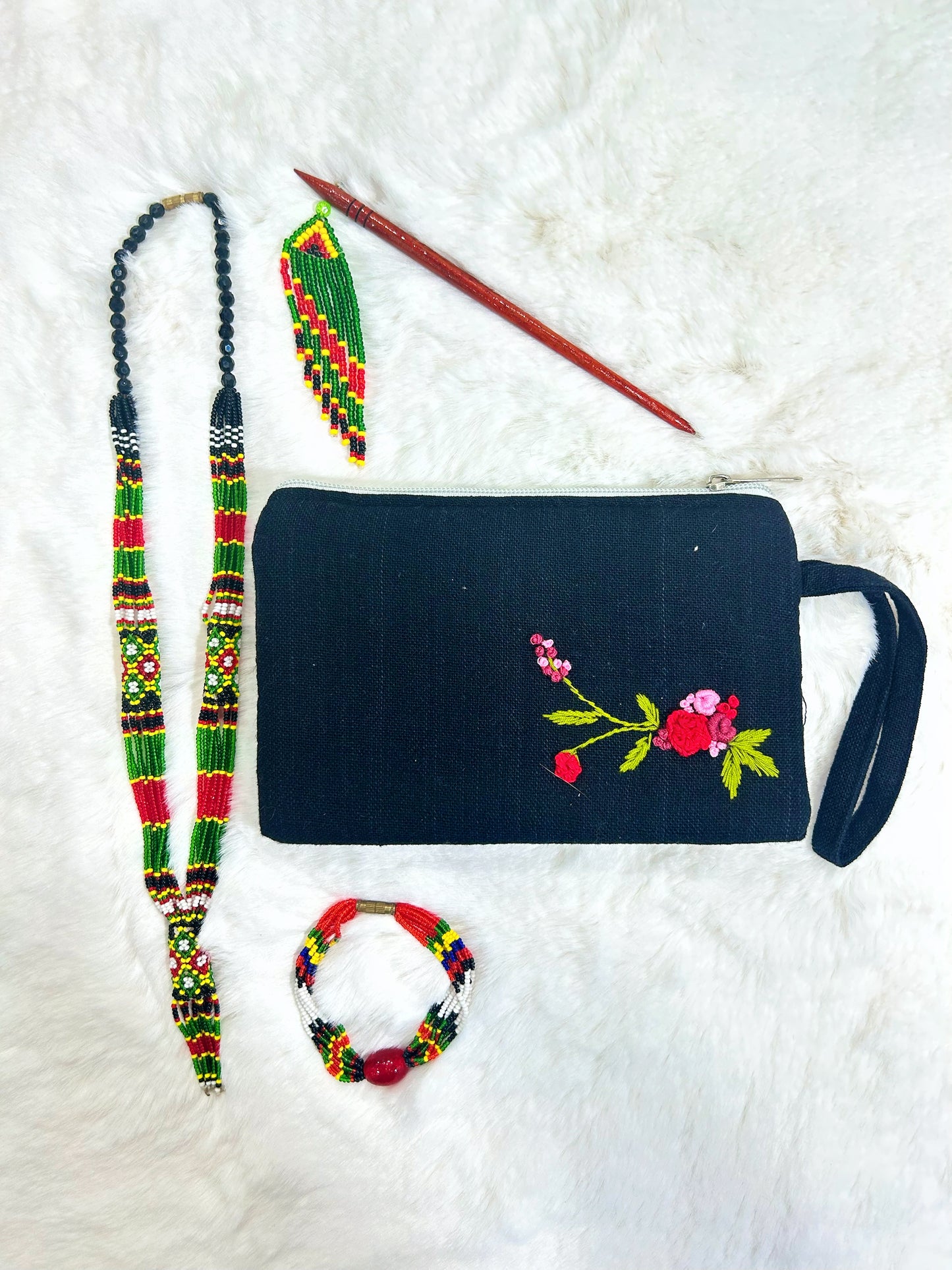 Rosy Handmade Embroidered Wallet