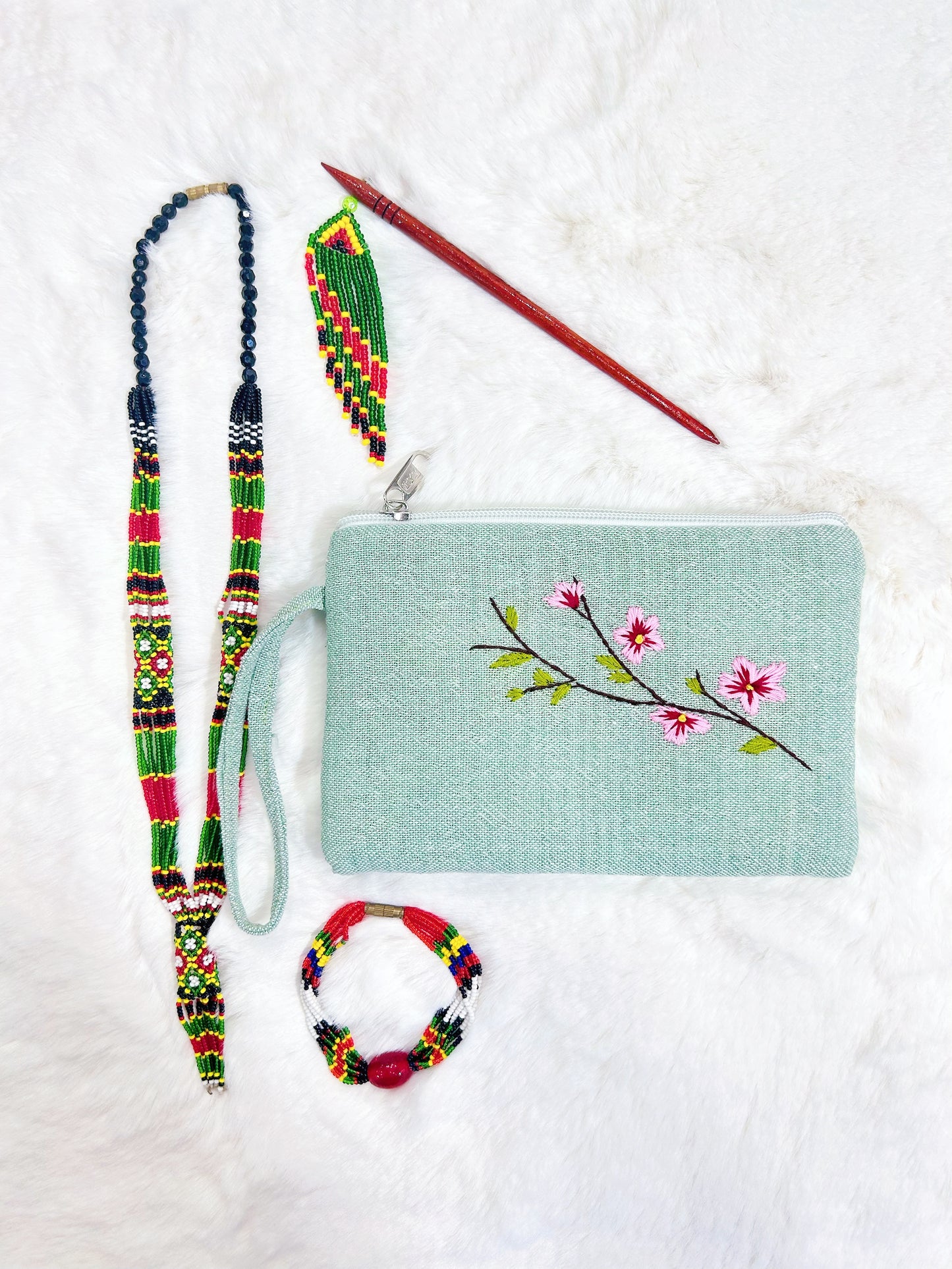 Cherry Handmade Embroidered wallet