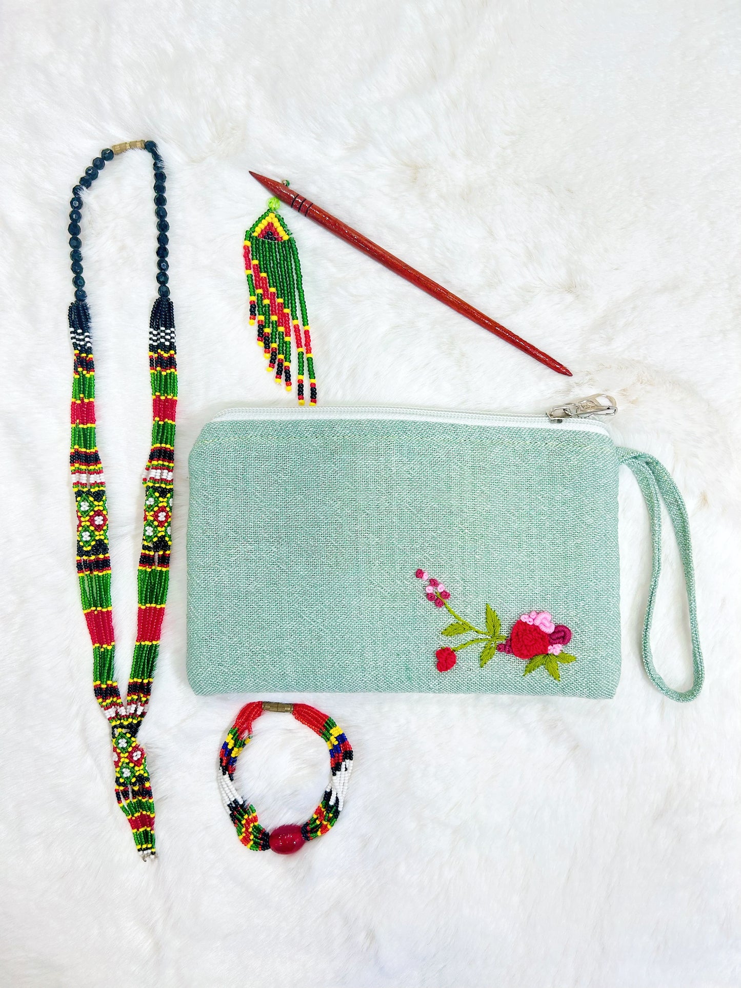 Rosy Handmade Embroidered Wallet