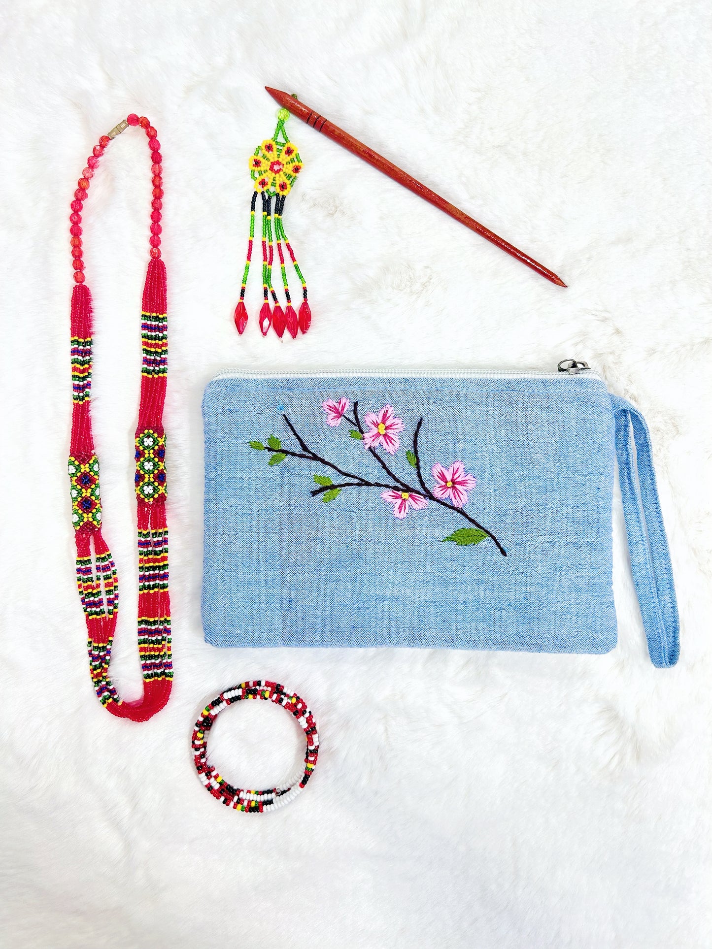 Cherry Handmade Embroidered wallet