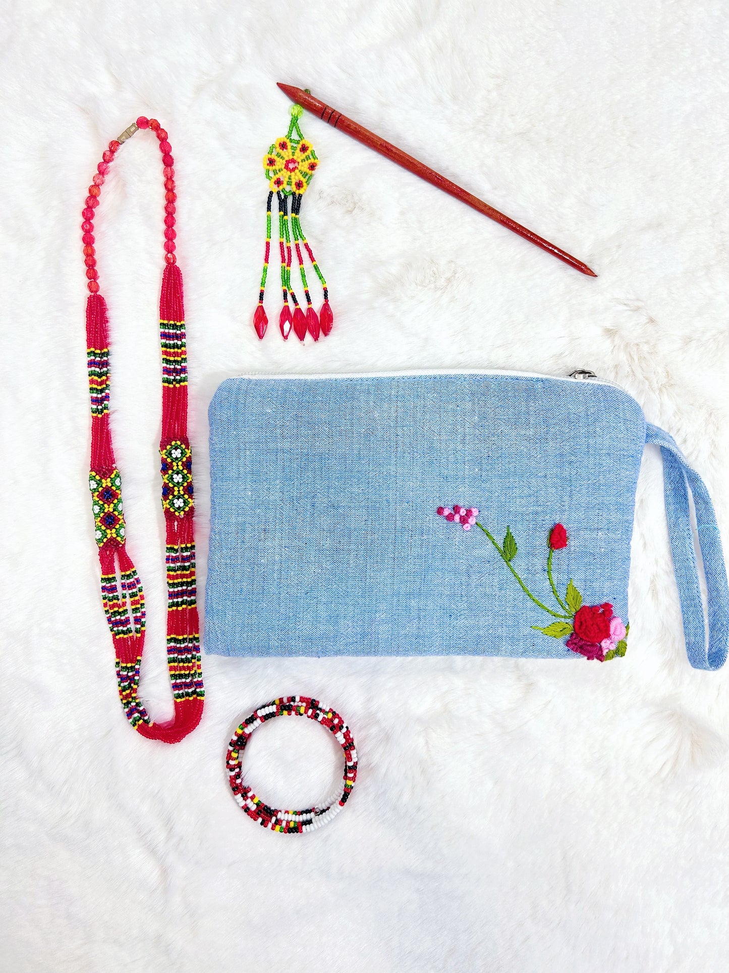 Rosy Handmade Embroidered Wallet