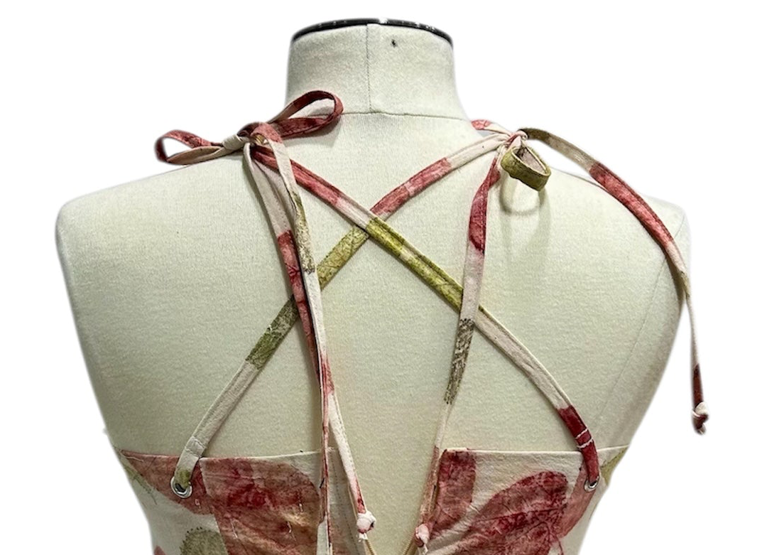 Eco Botanical Print Corset Top