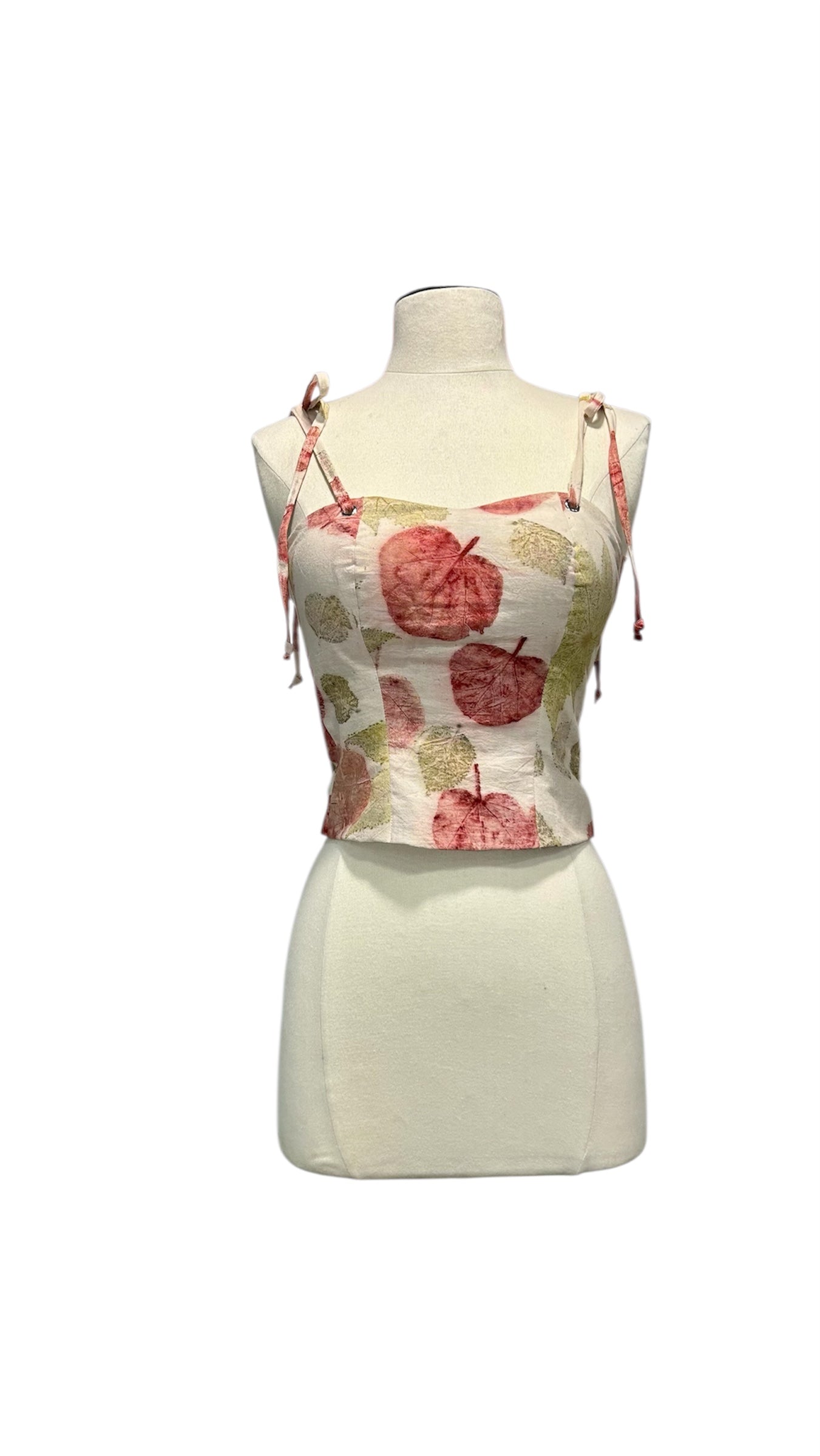 Eco Botanical Print Corset Top