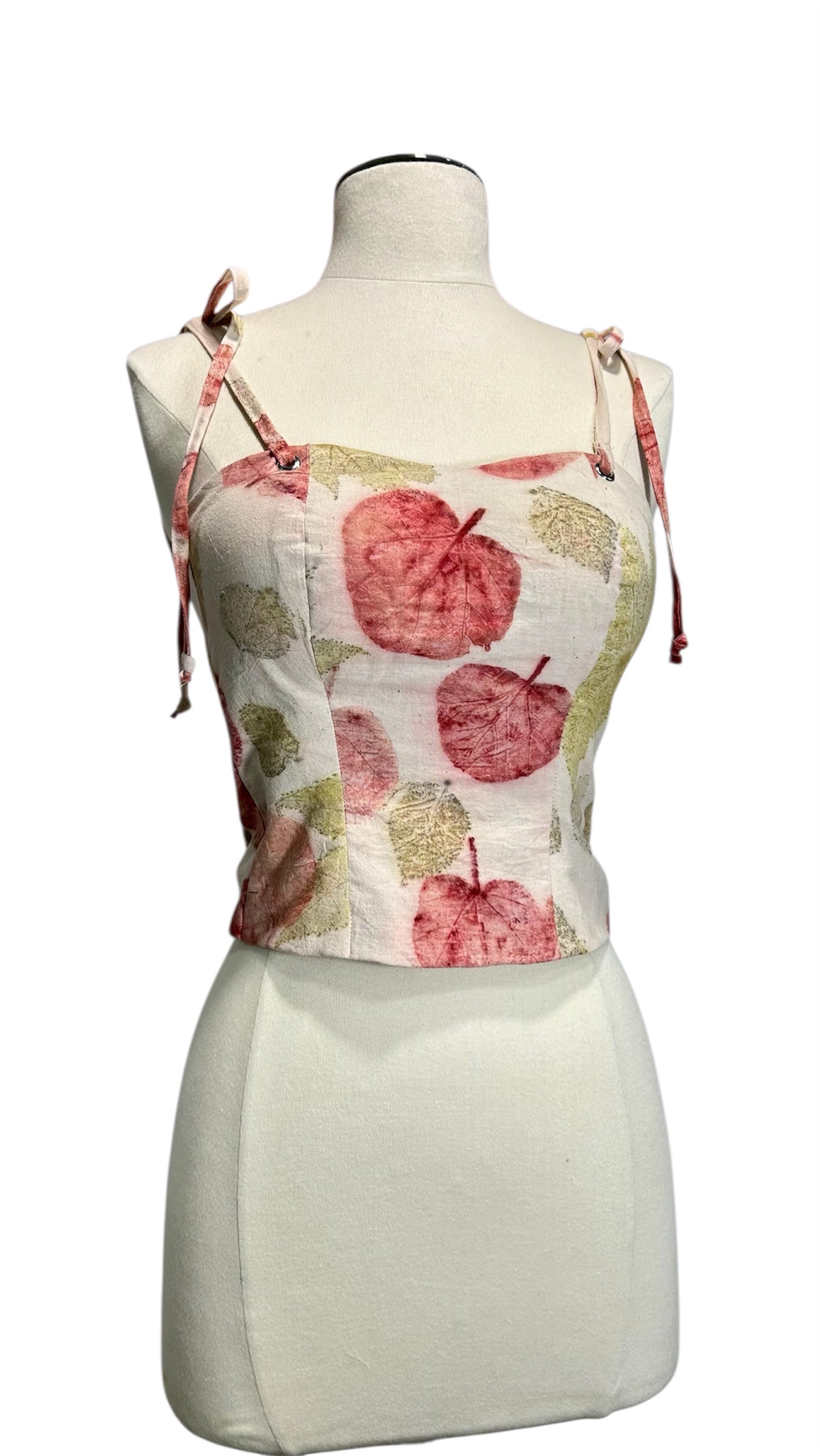 Eco Botanical Print Corset Top