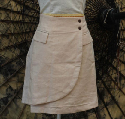 Solid Cotton Short Skirt