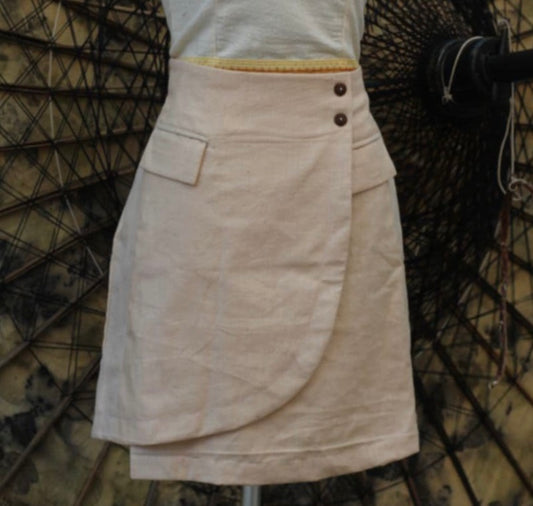 Solid Cotton Short Skirt