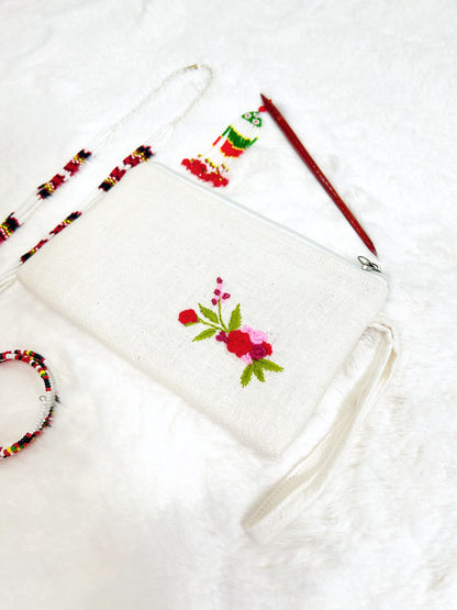 Rosy Handmade Embroidered Wallet