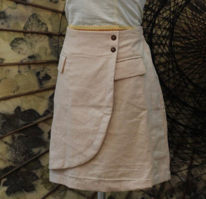 Solid Cotton Short Skirt