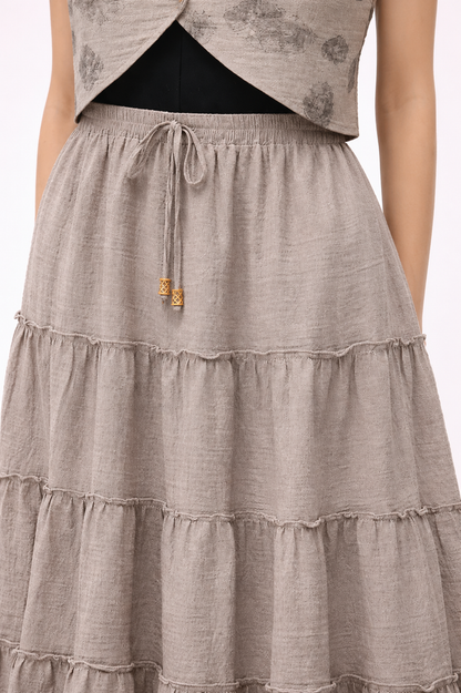 Double Cotton Maxi Skirt