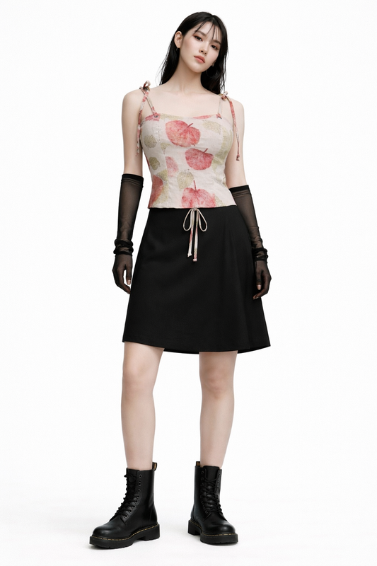 Eco Botanical Print Corset Top